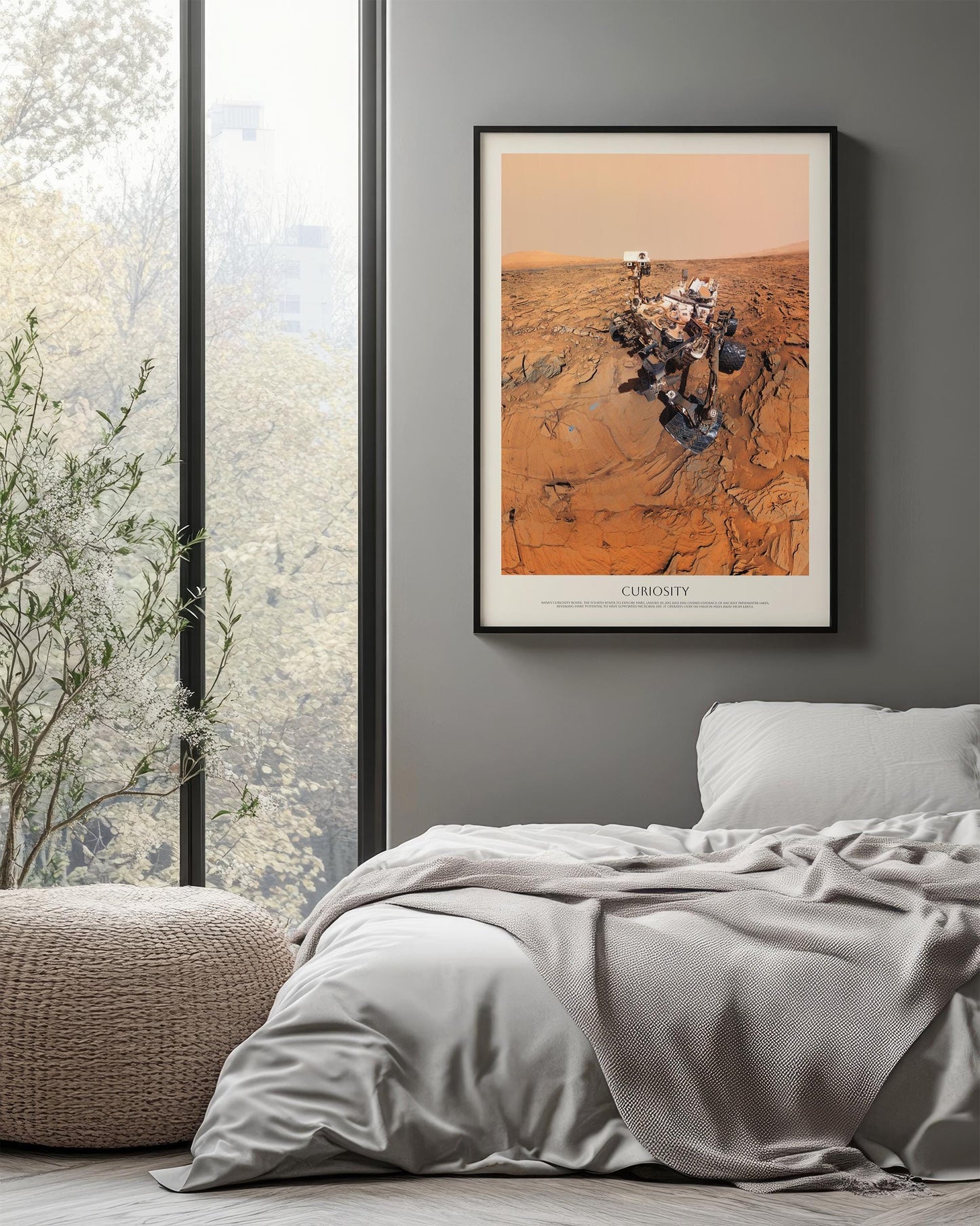 Mars Curiosity Rover Poster – NASA Space Exploration Art | Red Planet Wall Decor