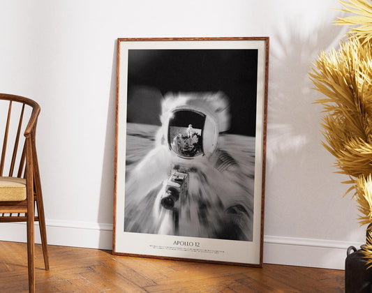 NASA moon photograph 1969 | NASA Space art  | Buzz Aldrin Moon Reflection | Apollo 11 Photo | Astronaut Poster | Astrophotography