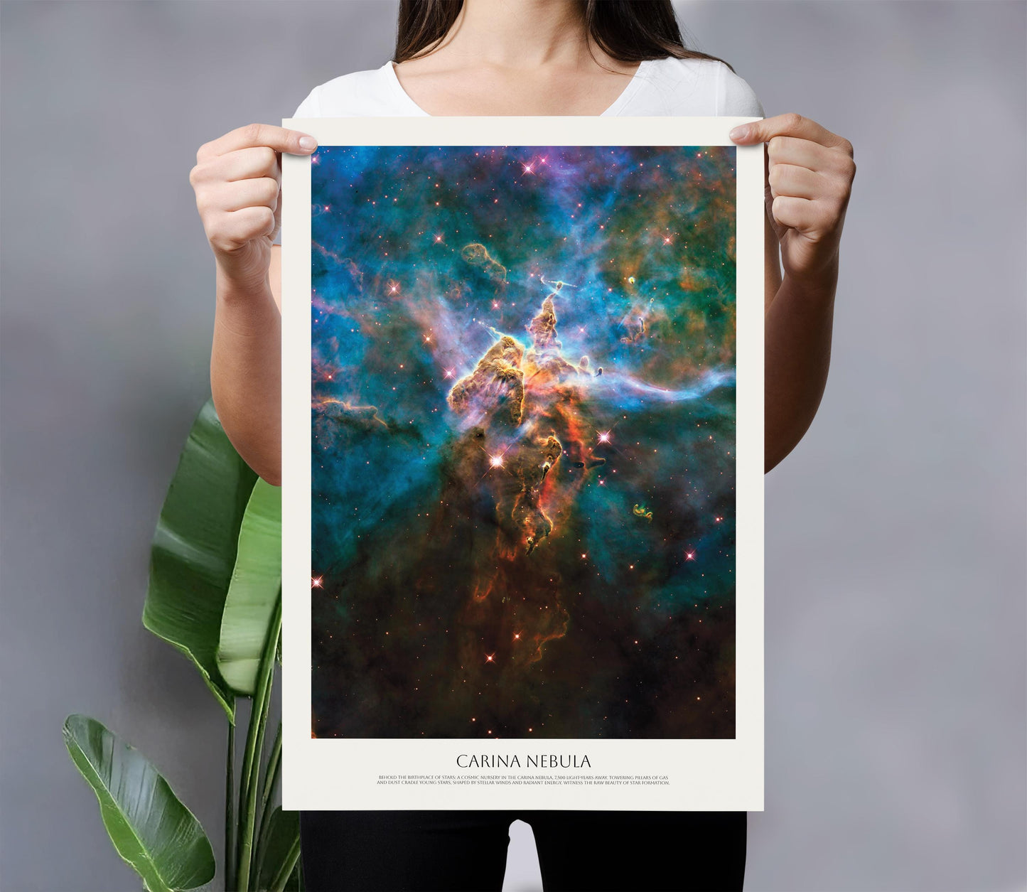 Carina Nebula Poster – NASA Space Print | Hubble Telescope Cosmic Nebula Art
