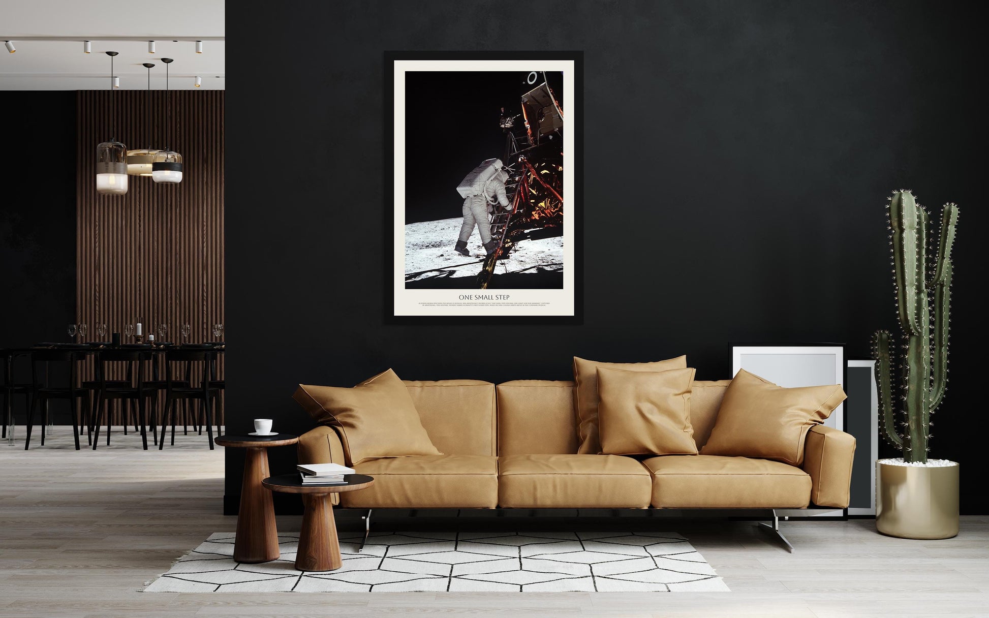 Apollo 11 Moon Landing Poster | Astronaut Buzz Aldrin | One Small Step | Historic NASA Space Print | Vintage Space Wall Art | Wall Decor