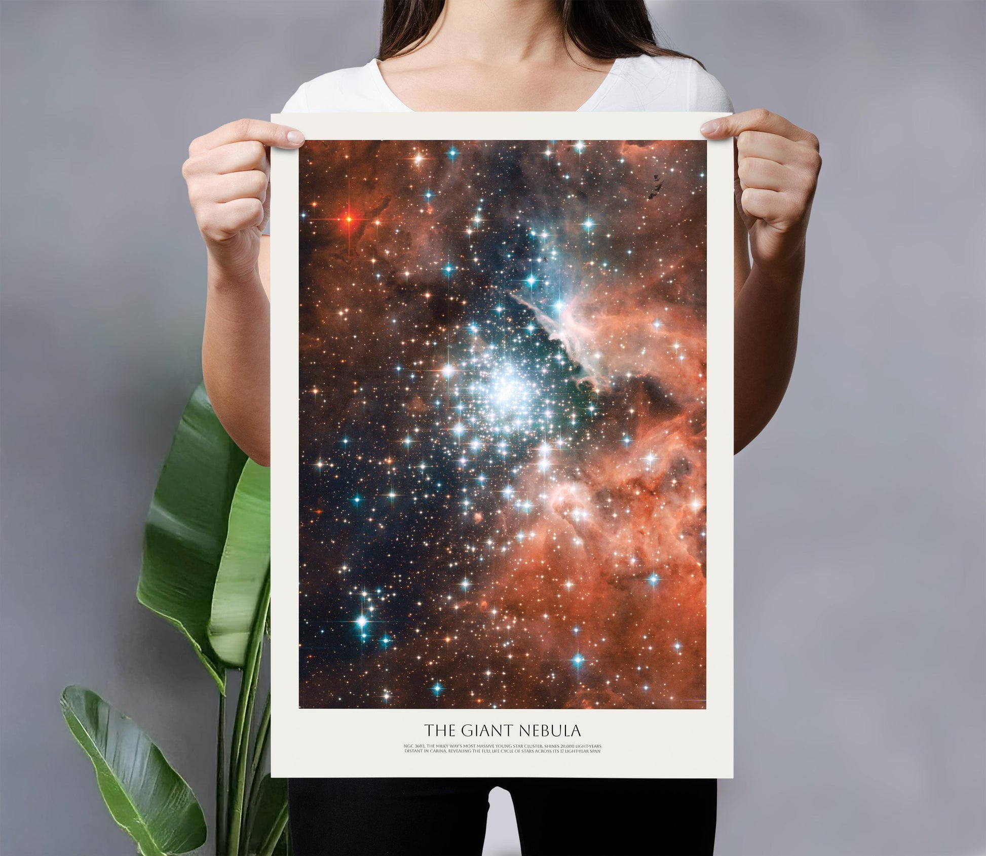 NASA Giant Nebula Print | Hubble Space Telescope Photo | Massive Star Cluster Space Wall Art | NGC 3603