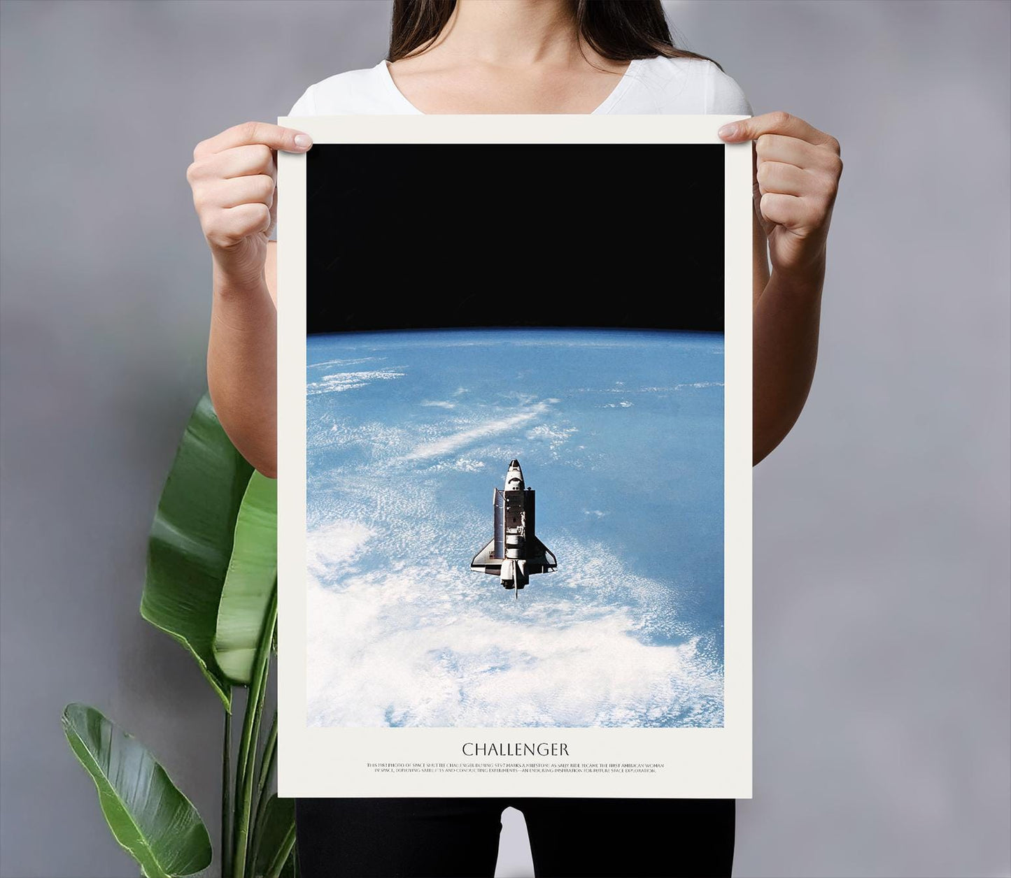 Space Shuttle Challenger Print – NASA Wall Art | STS-7 Mission Poster Framed