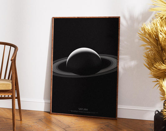NASA Saturn Photograph by Cassini spacecraft - Saturn Space Print - Office Decor Wall Art Perfect for Dark Interior