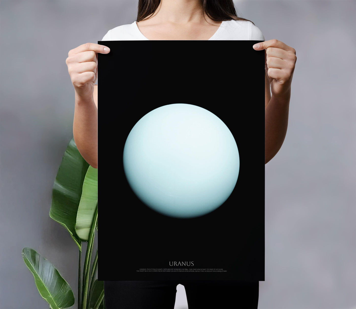 Uranus Planet Print - Ice Giant Art | Voyager 2 Space Wall Art Poster