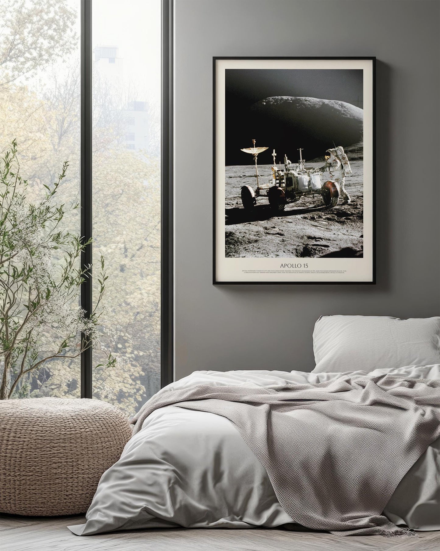 Apollo 15 Lunar Rover Moon Mission Print – NASA Space Exploration Art Poster