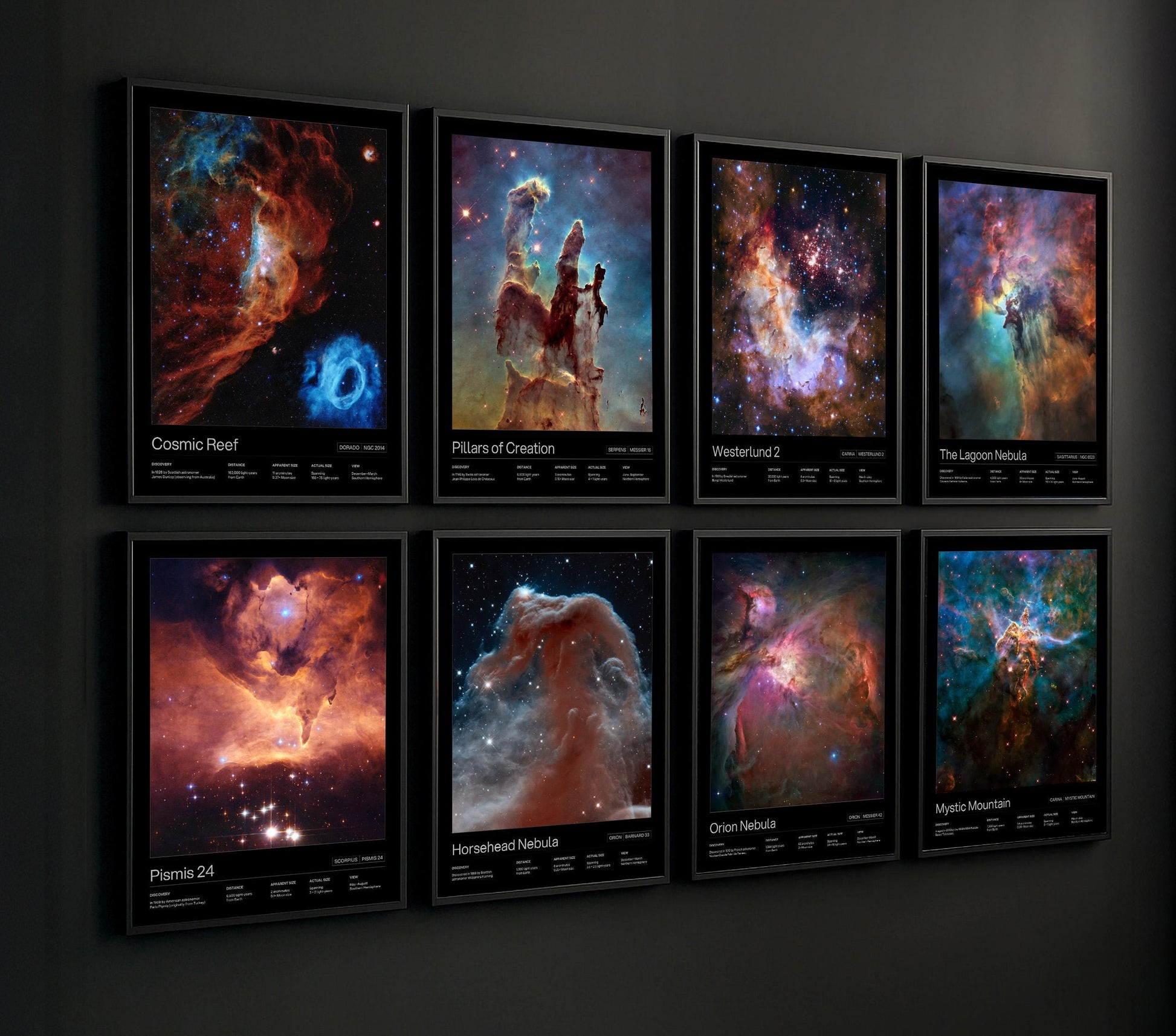 Deep Space Objects Set by NASA Hubble Space Telescope Historic Photographs Posters