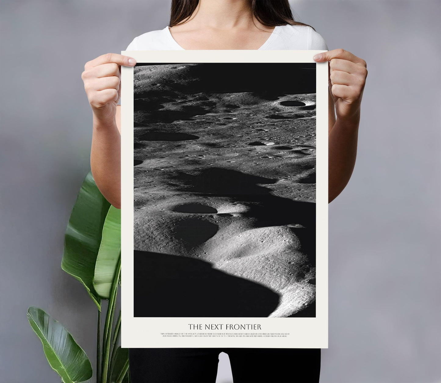NASA Lunar Surface Art | Black and White Celestial Print | Astronomy Wall Art | Perfect Gift for Space Lovers