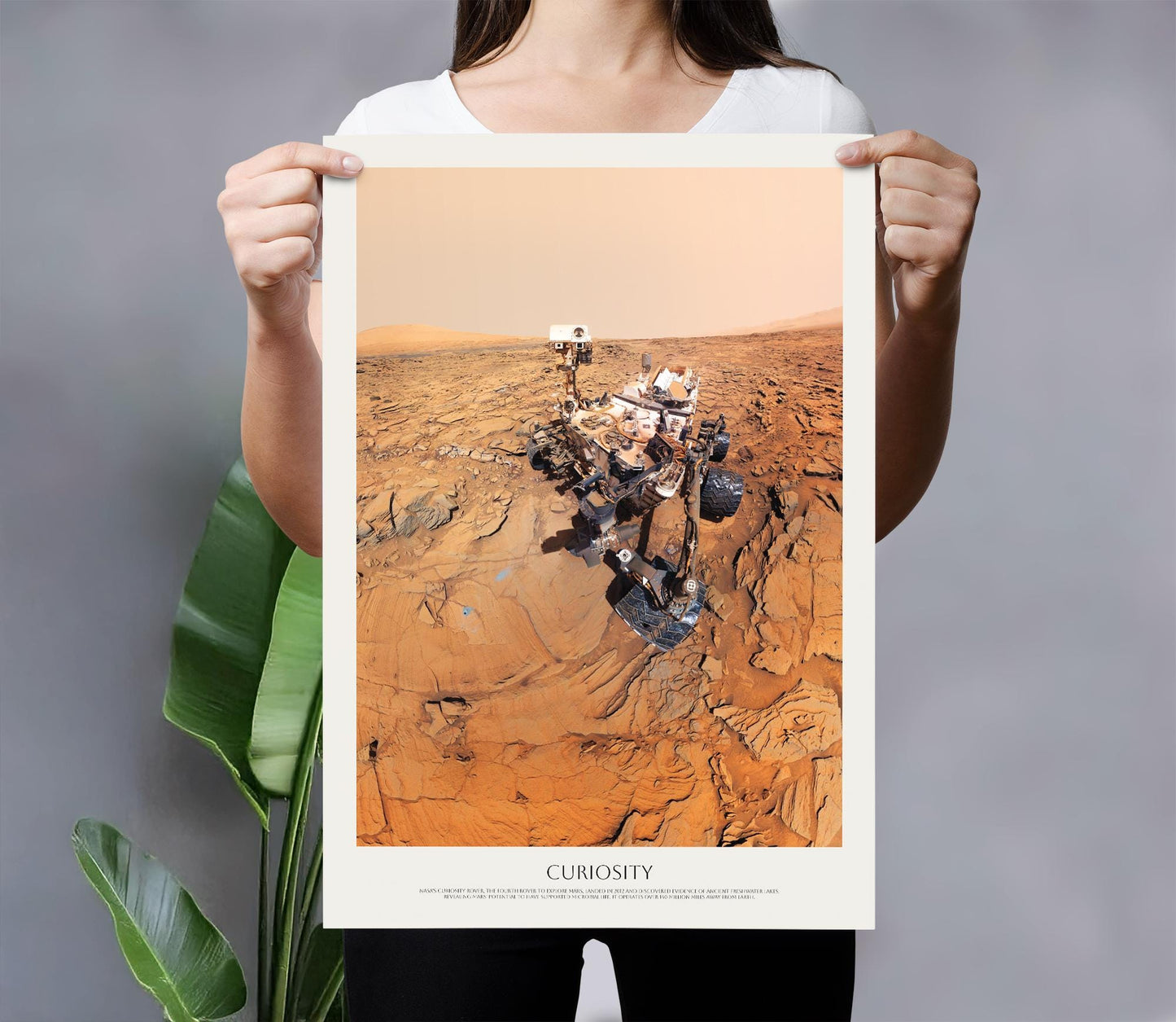Mars Curiosity Rover Poster – NASA Space Exploration Art | Red Planet Wall Decor