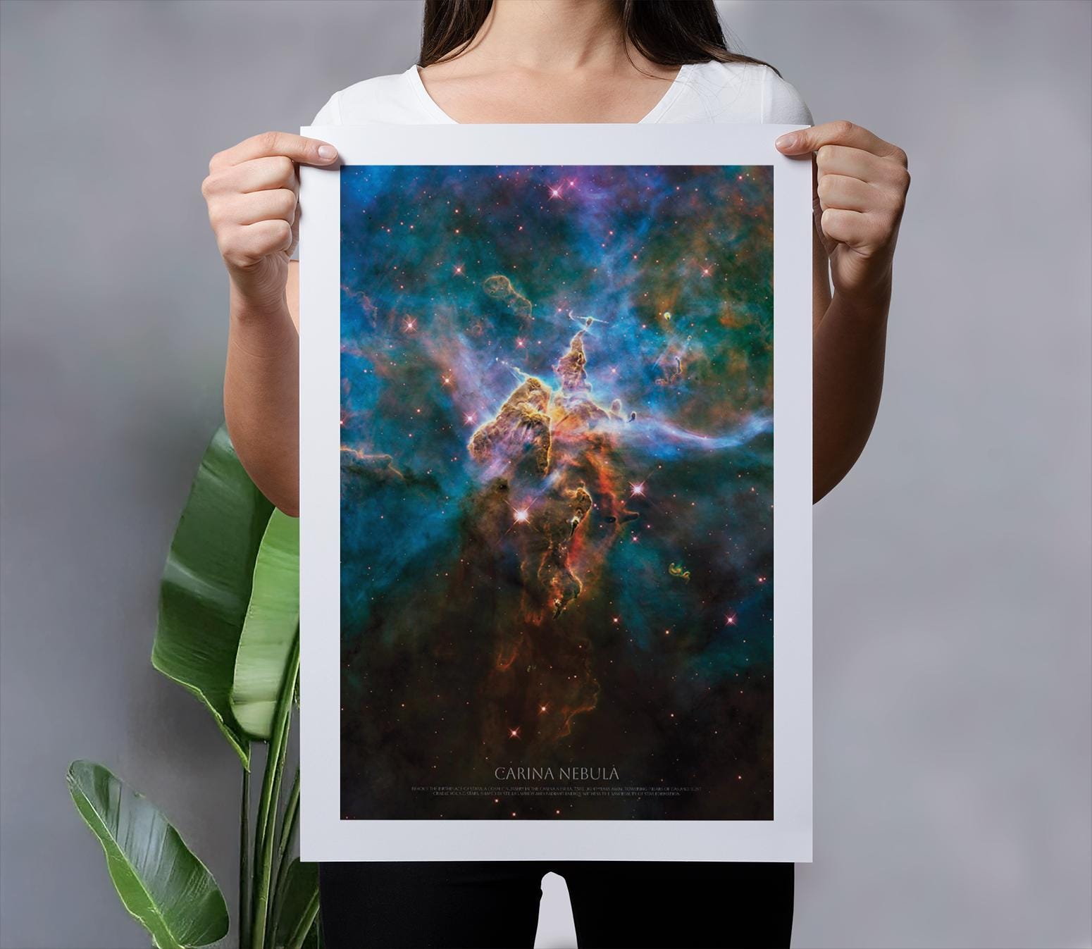Carina Nebula by Hubble Space Telescope | NASA Poster | Modern Interior Decoration | Space Posters | NASA Hubble Poster | NGC 3372