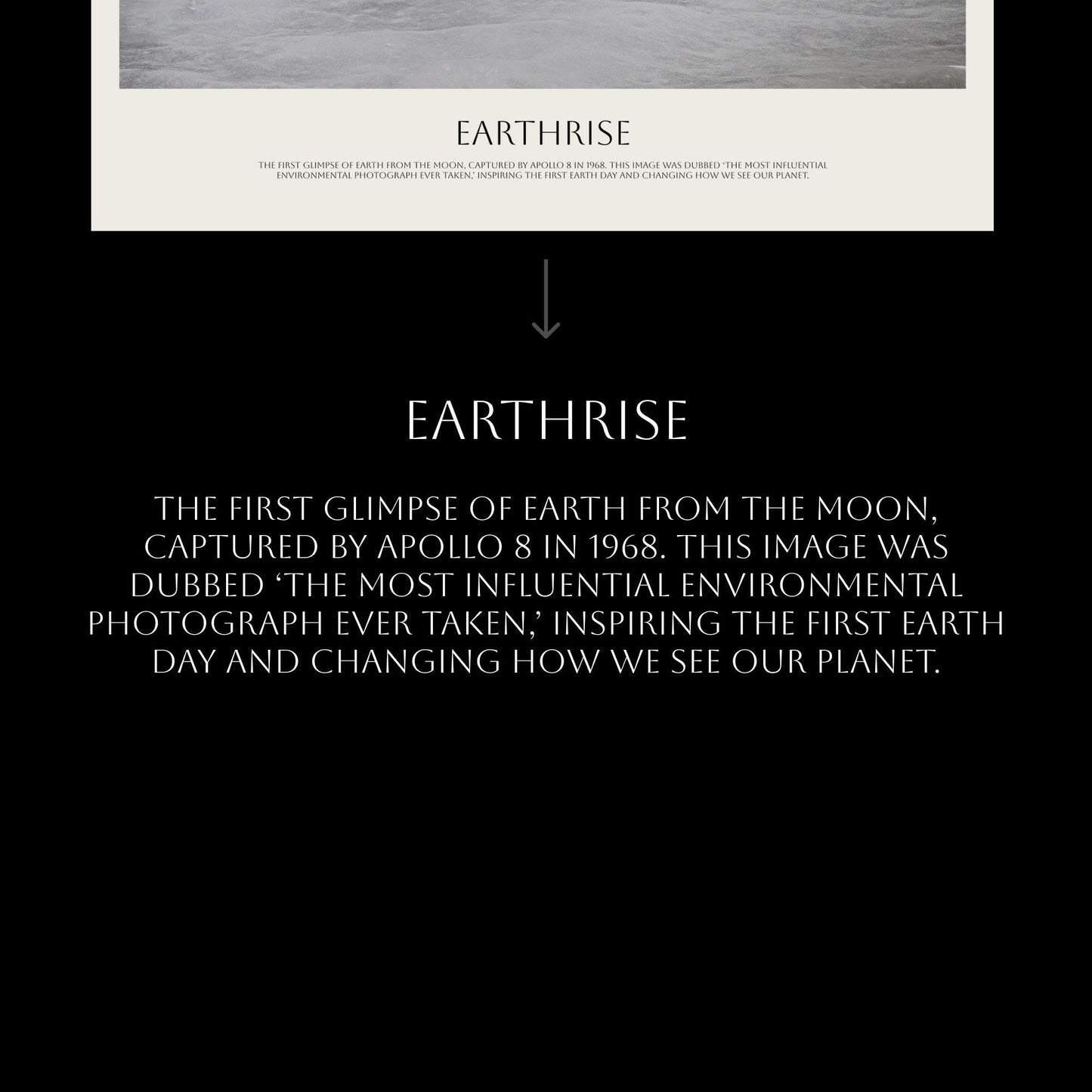 Earthrise NASA Poster - Apollo 8 Print | Framed Astronomy Wall Art Gift