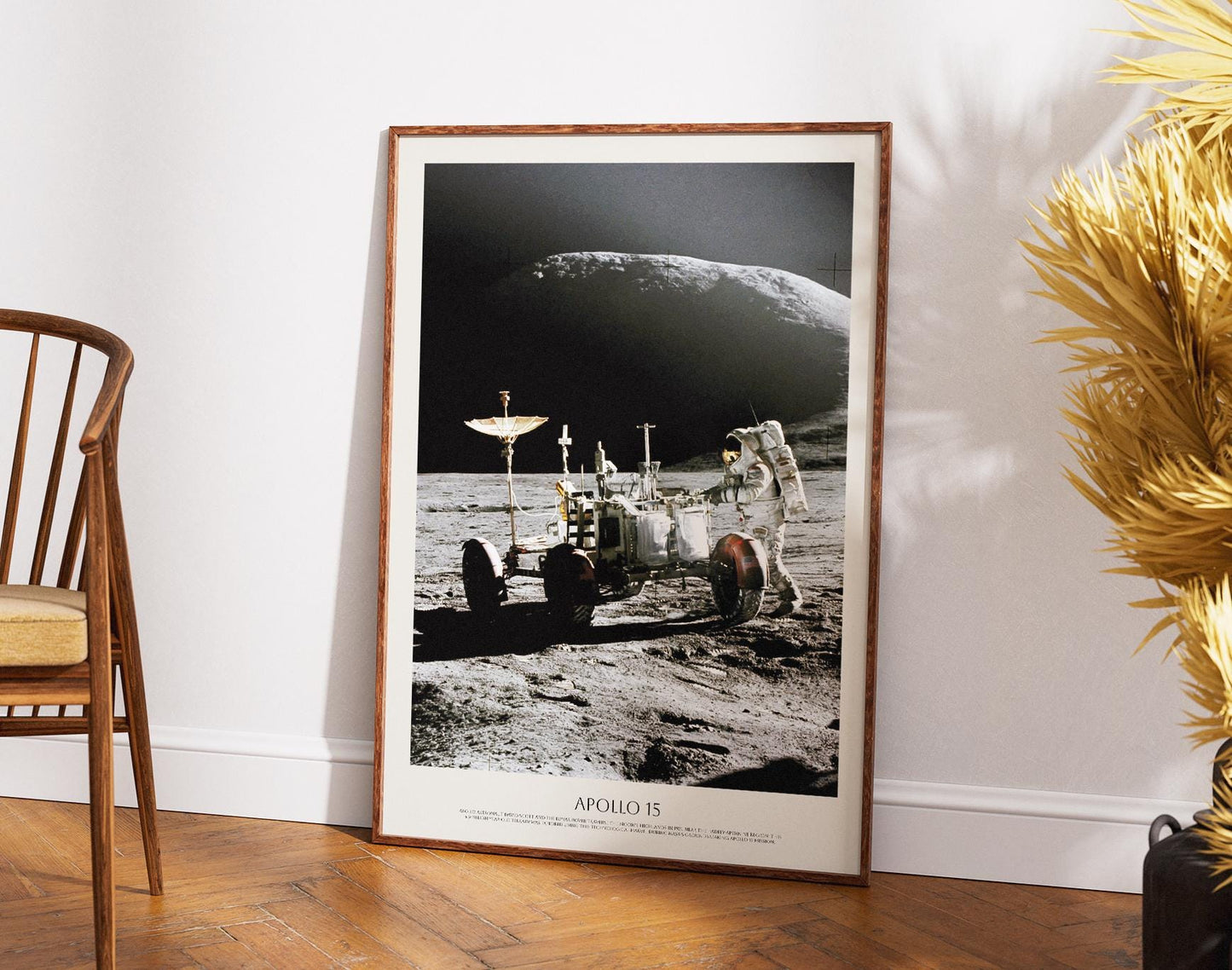 Apollo 15 Lunar Rover Moon Mission Print – NASA Space Exploration Art Poster