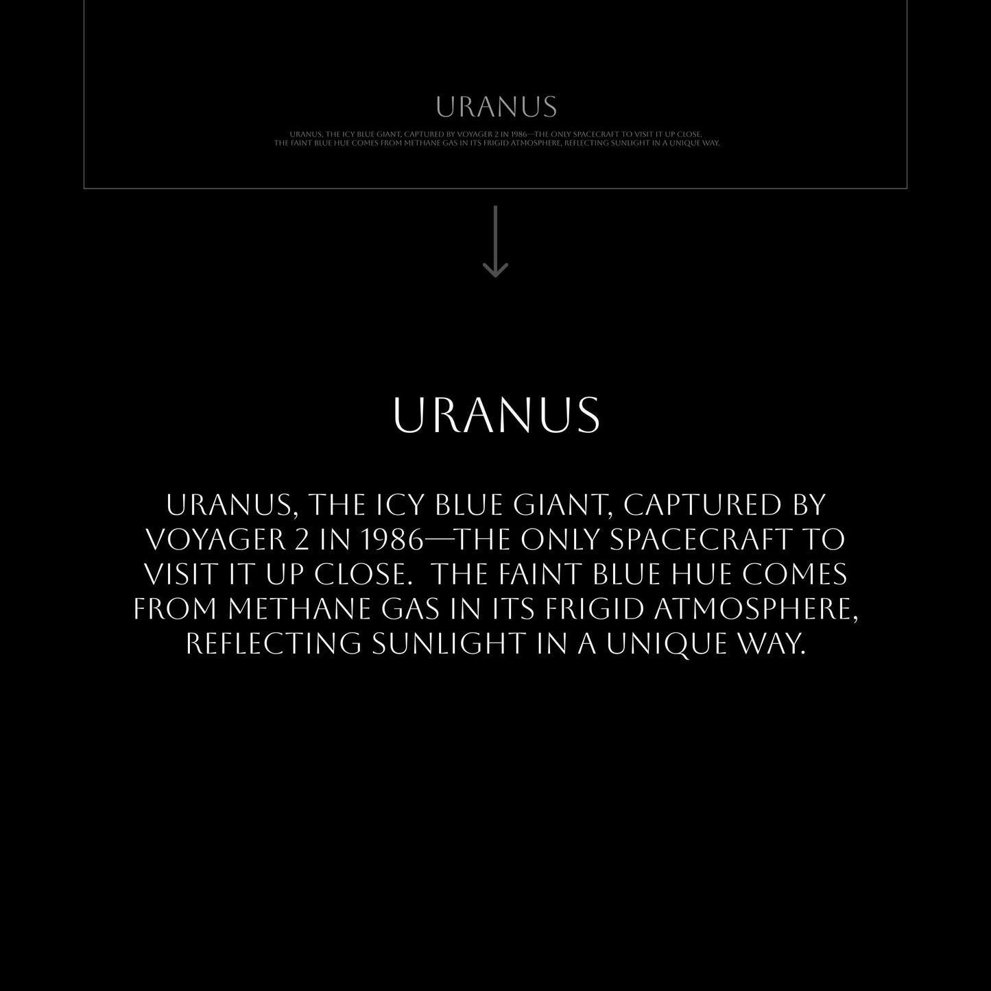 Uranus Planet Print - Ice Giant Art | Voyager 2 Space Wall Art Poster