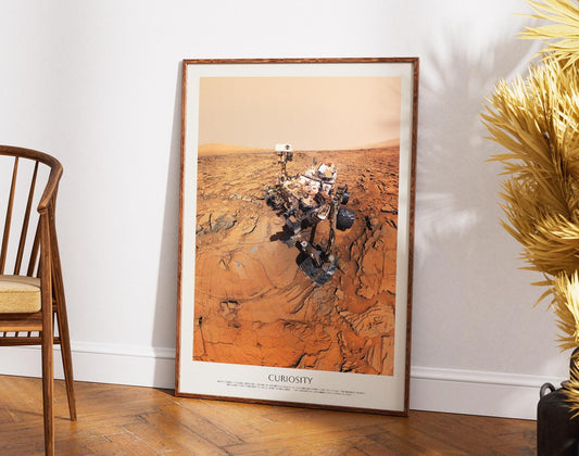 Mars Curiosity Rover Poster – NASA Space Exploration Art | Red Planet Wall Decor