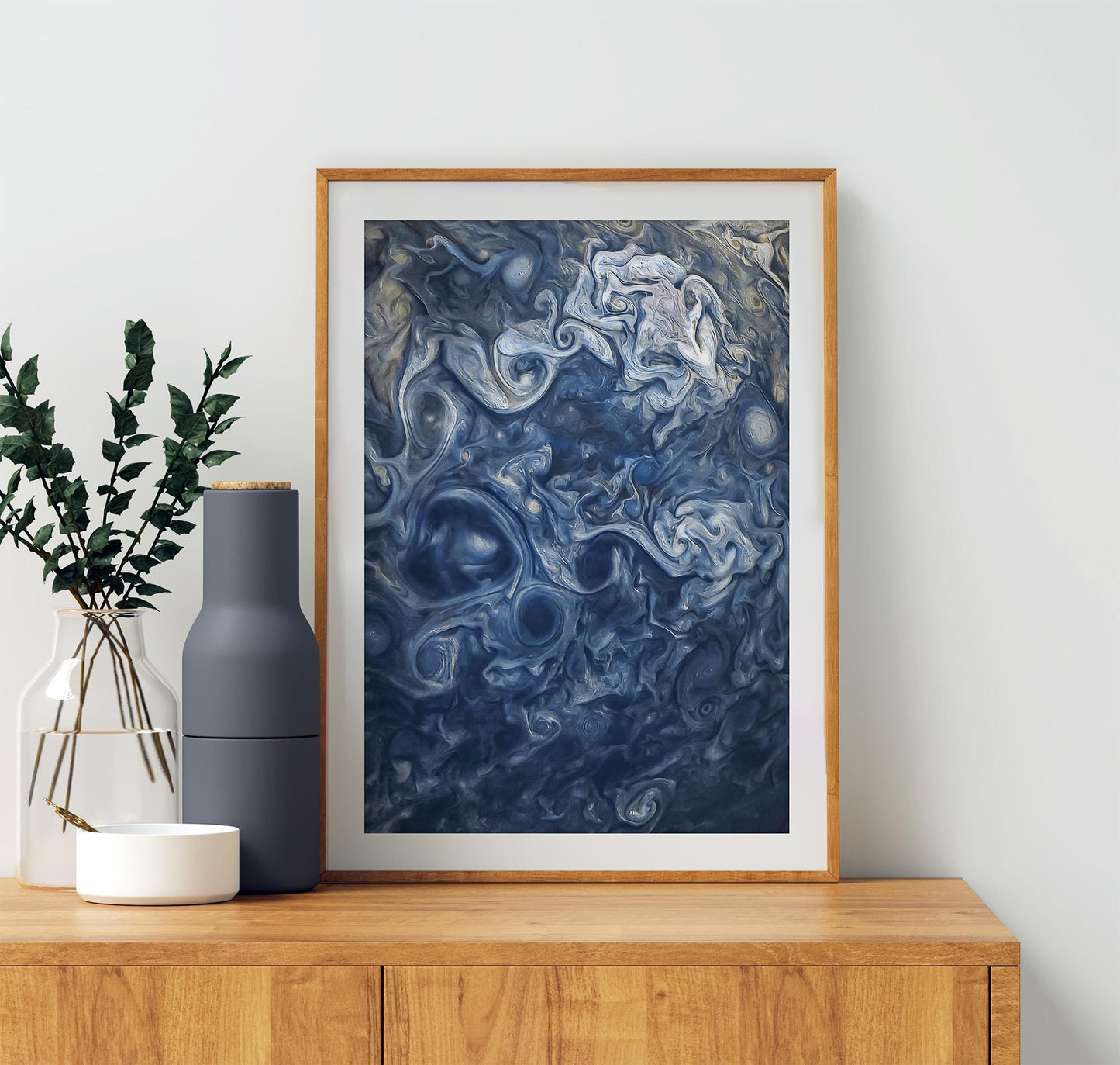 Jupiter Cloud Storms | NASA Juno Mission | Space Wall Art | Planetary Swirls | Abstract Cosmic Photography Print | Universe Space Art Print