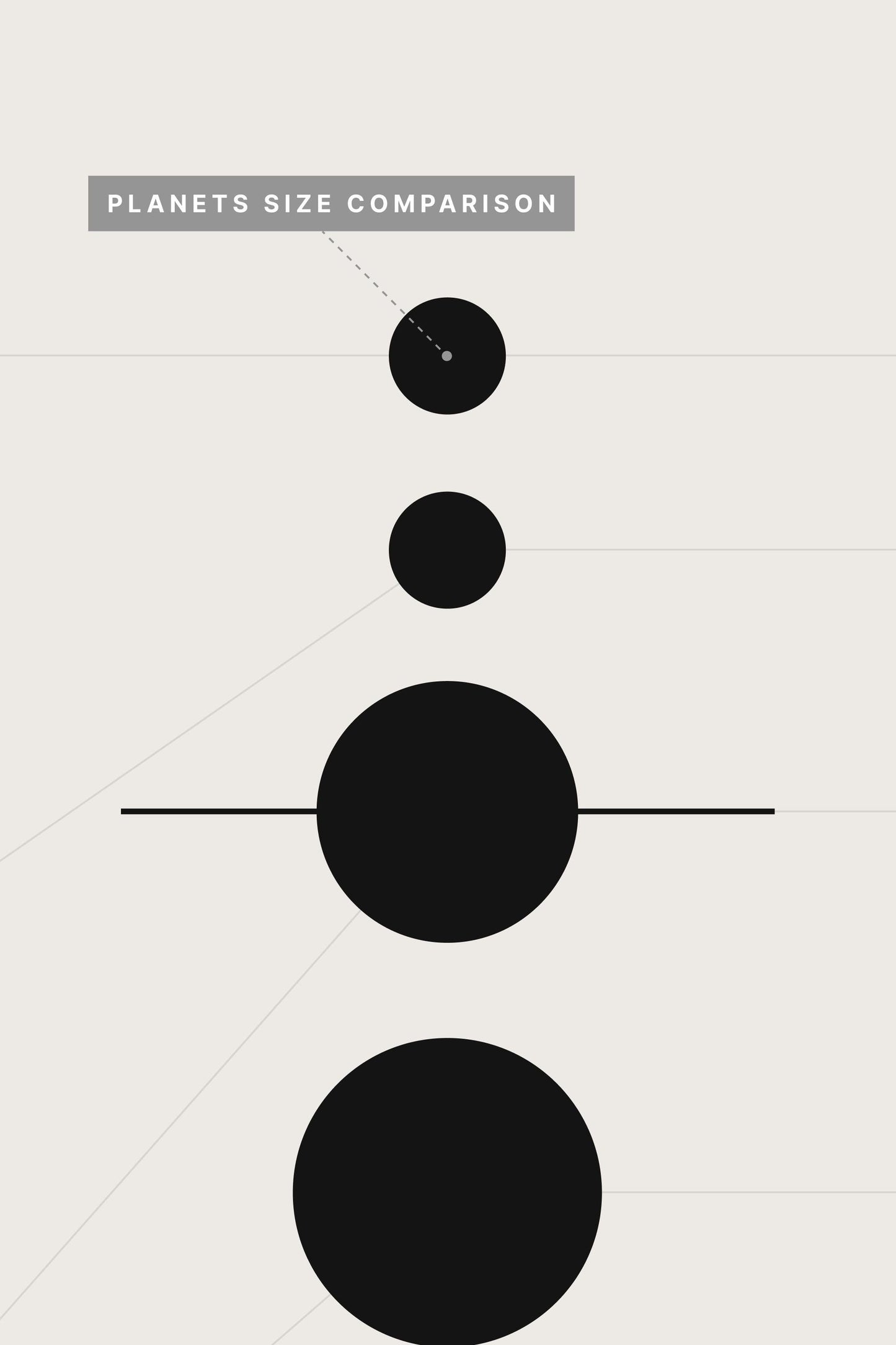 Minimalist Solar System Art Print: Modern Black & White Space Poster