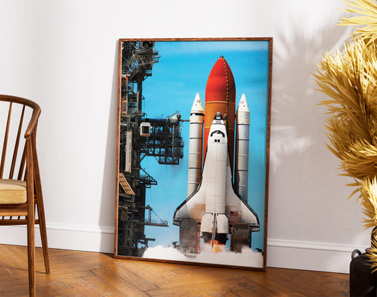 Space Shuttle Atlantis Poster – NASA STS-135 Mission Art | Historic Space Print