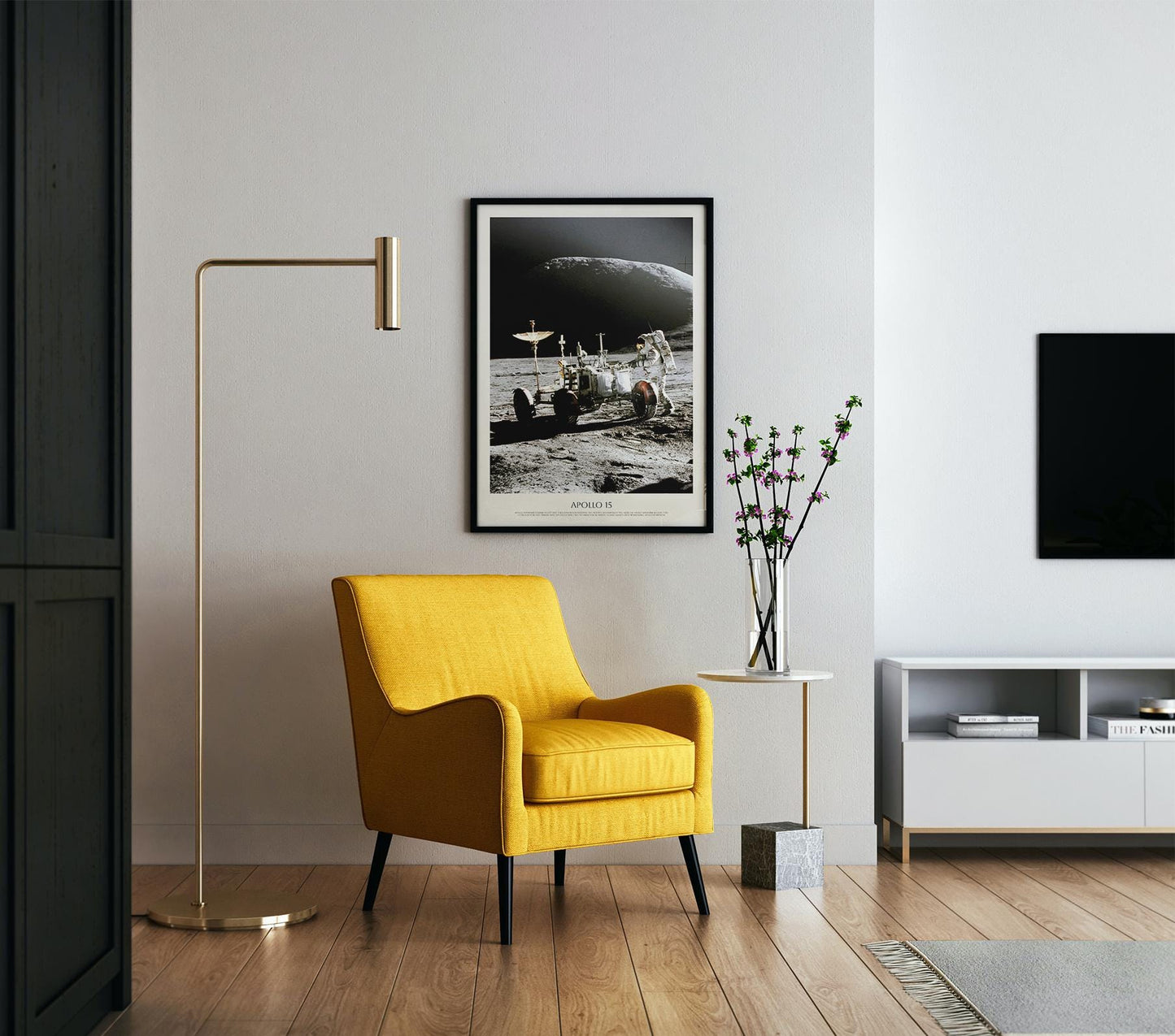 Apollo 15 Lunar Rover Moon Mission Print – NASA Space Exploration Art Poster