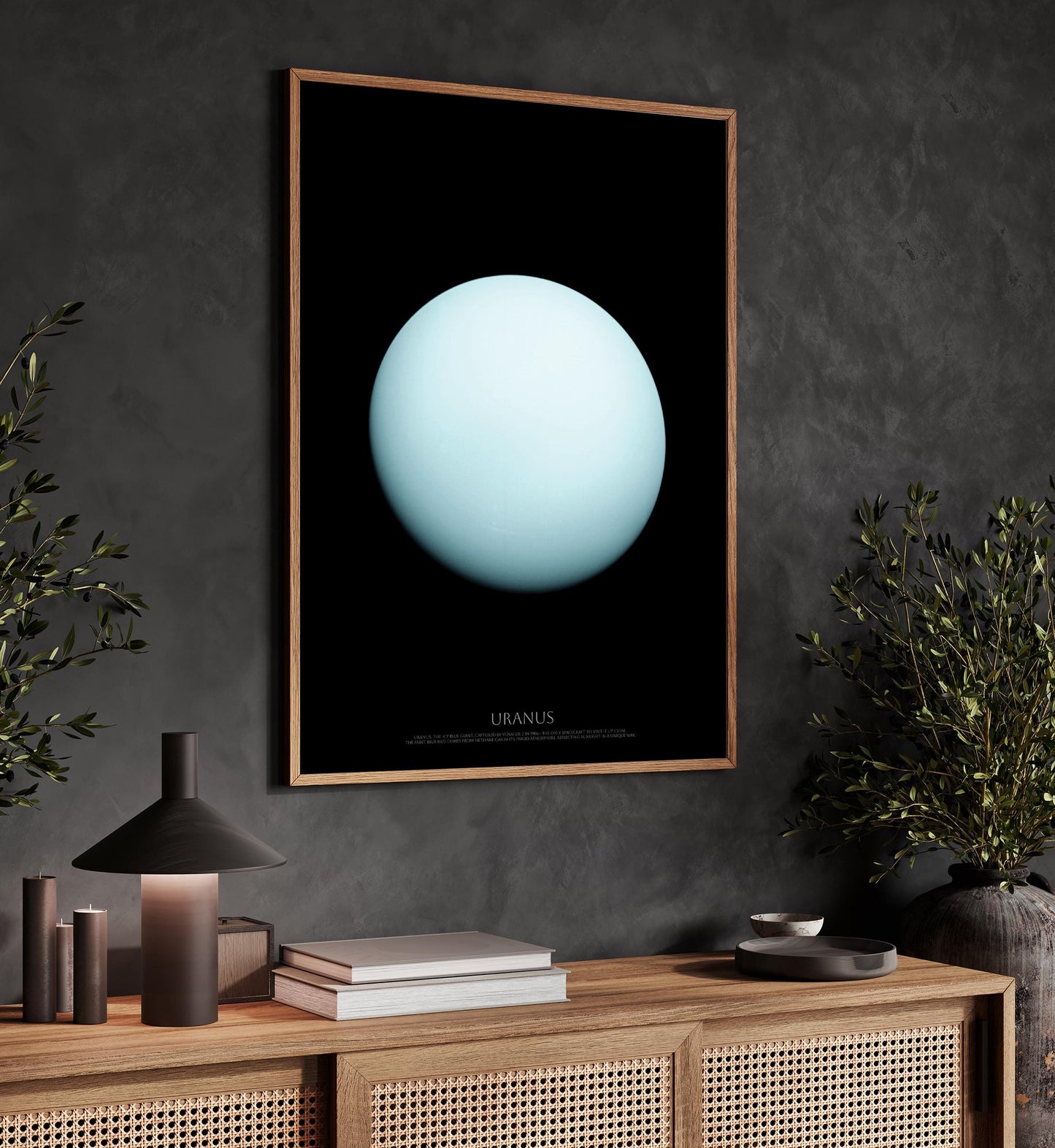 Uranus Planet Print - Ice Giant Art | Voyager 2 Space Wall Art Poster