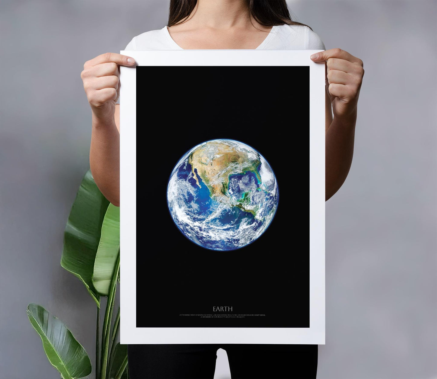 Earth from Space Poster | United States From Space | California USA | Blue Marble Wall Art | NASA Space Photography | Modern Home Decor
