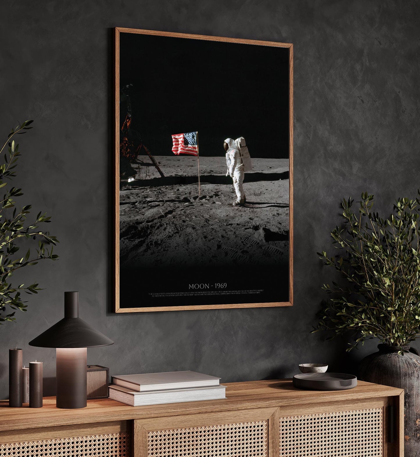 Apollo 11 Moon Poster - NASA Space Print | Buzz Aldrin Lunar Surface Art