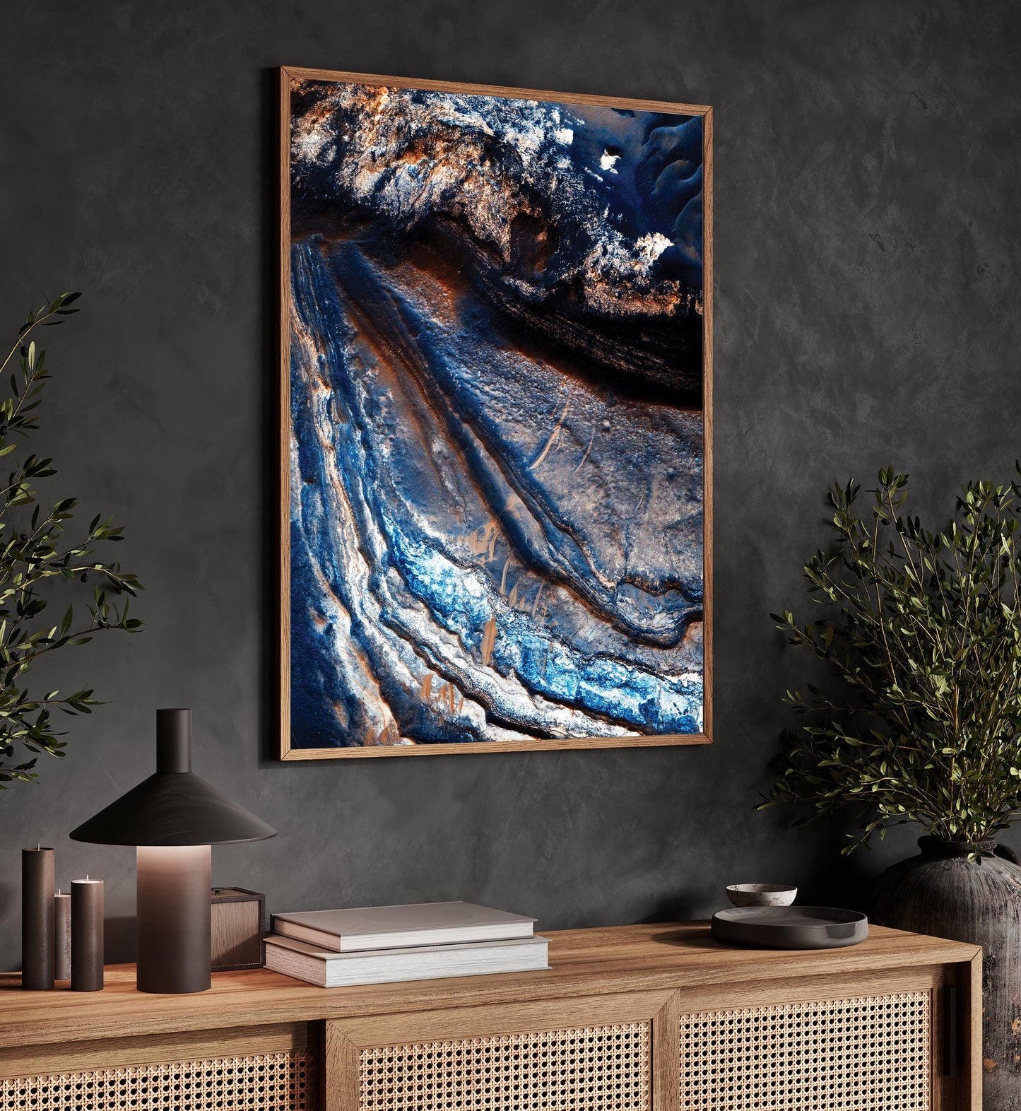 Mars Korolev Crater Print – Colorful NASA Space Art | Vibrant Martian Landscape Poster