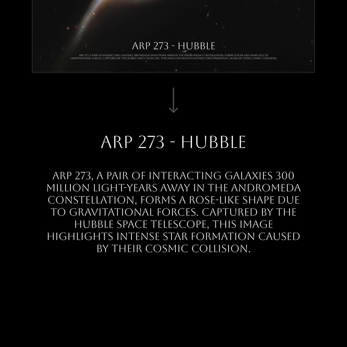 Galaxy Print Poster – ARP 273 Hubble Telescope NASA Space Wall Art Decor