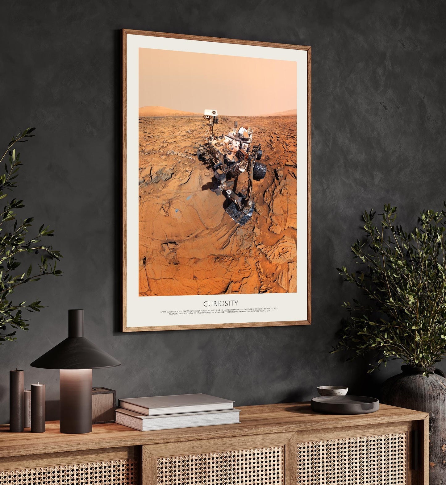 Mars Curiosity Rover Poster – NASA Space Exploration Art | Red Planet Wall Decor