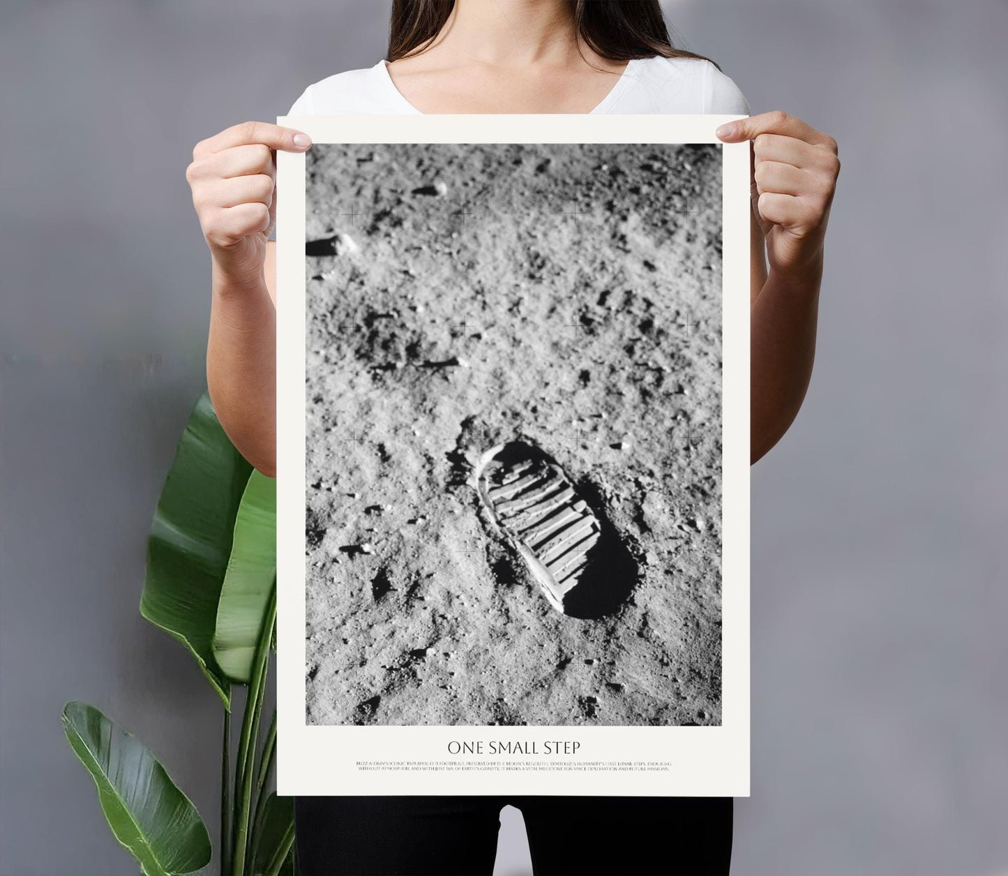 Famous NASA Moon Footprint photo - First step on the moon poster - Boot footprint in lunar soil - NASA