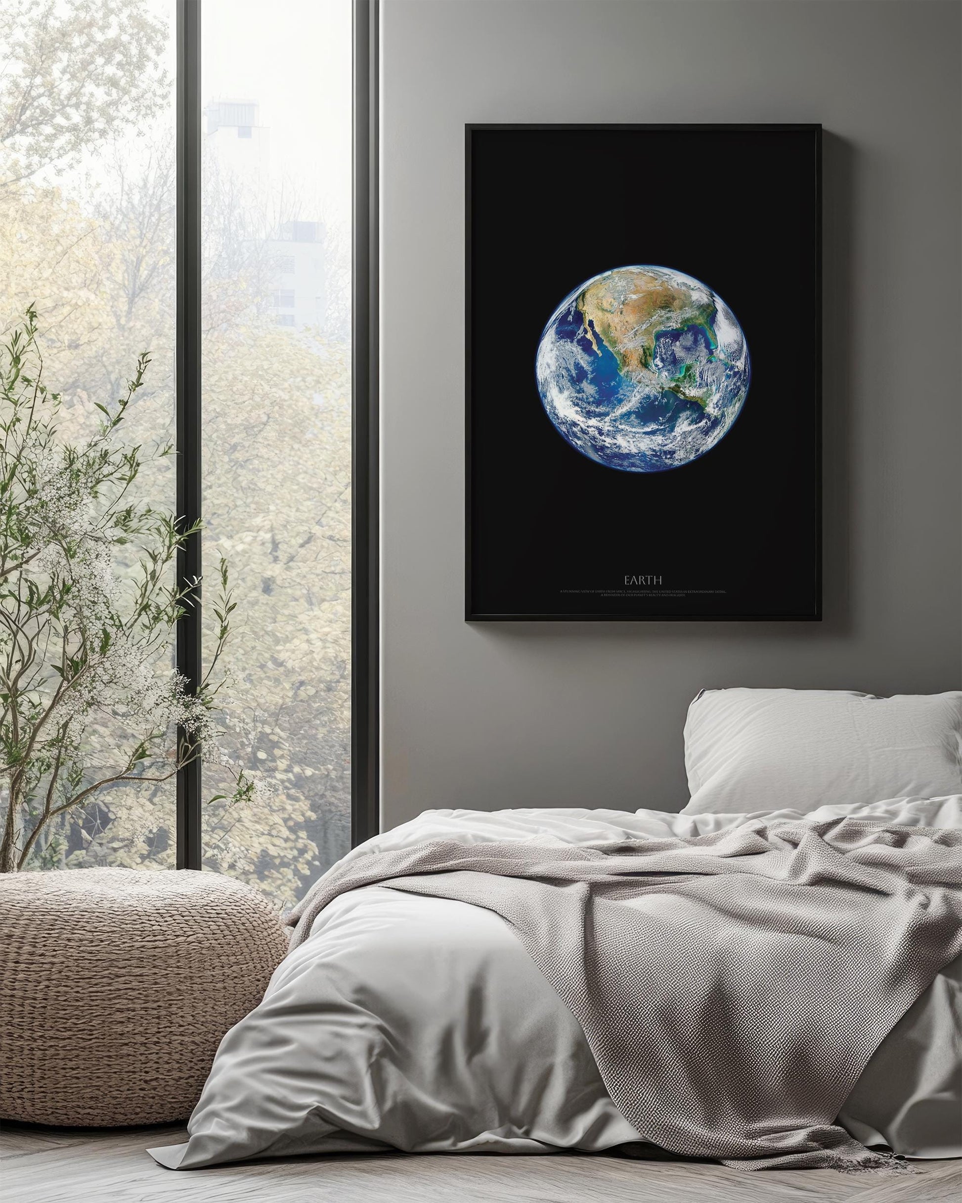 Earth from Space Poster | United States From Space | California USA | Blue Marble Wall Art | NASA Space Photography | Modern Home Decor