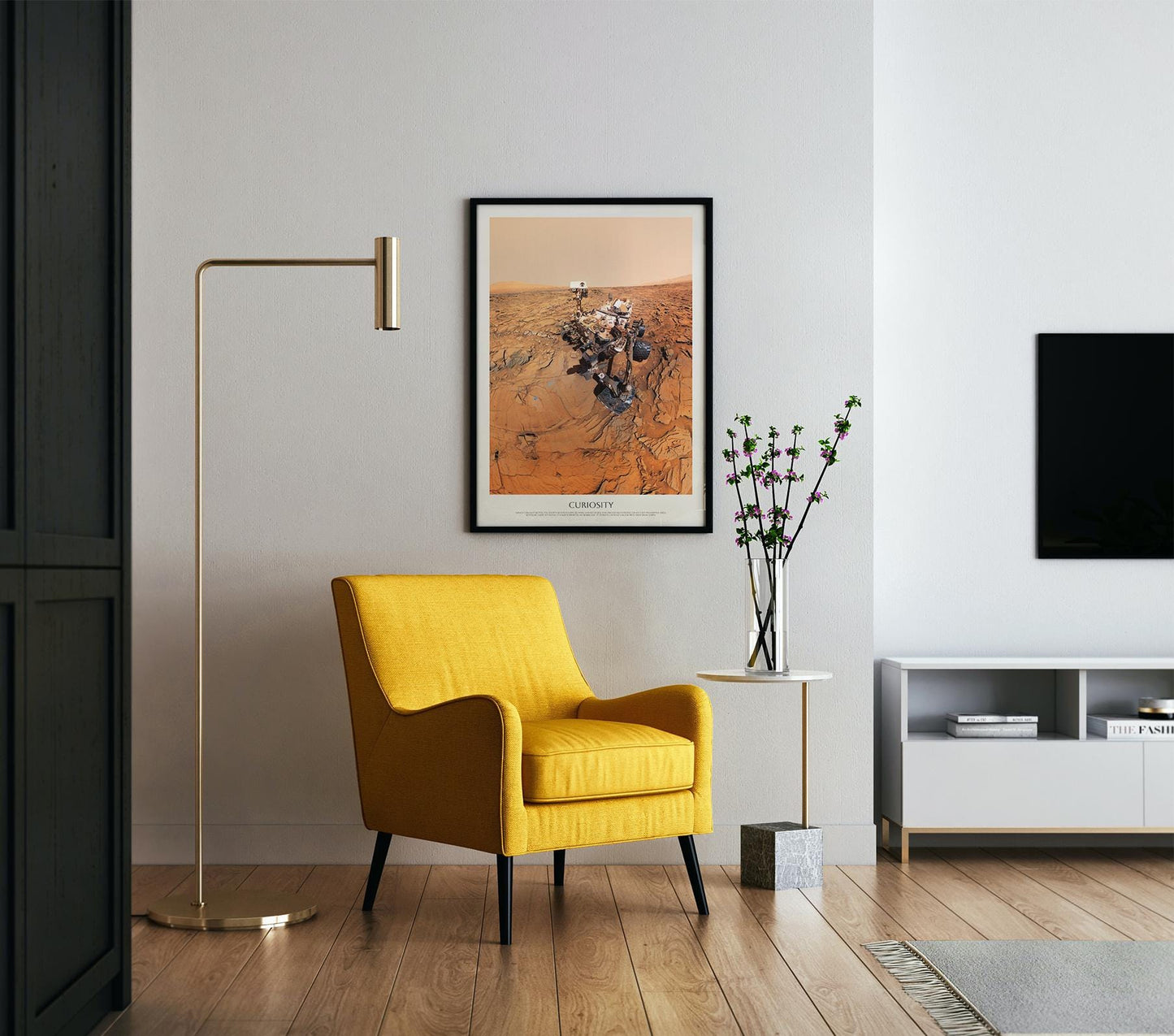 Mars Curiosity Rover Poster – NASA Space Exploration Art | Red Planet Wall Decor
