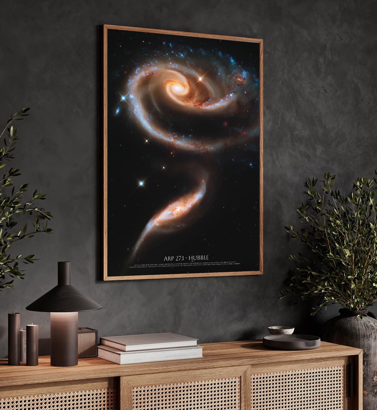 Galaxy Print Poster – ARP 273 Hubble Telescope NASA Space Wall Art Decor