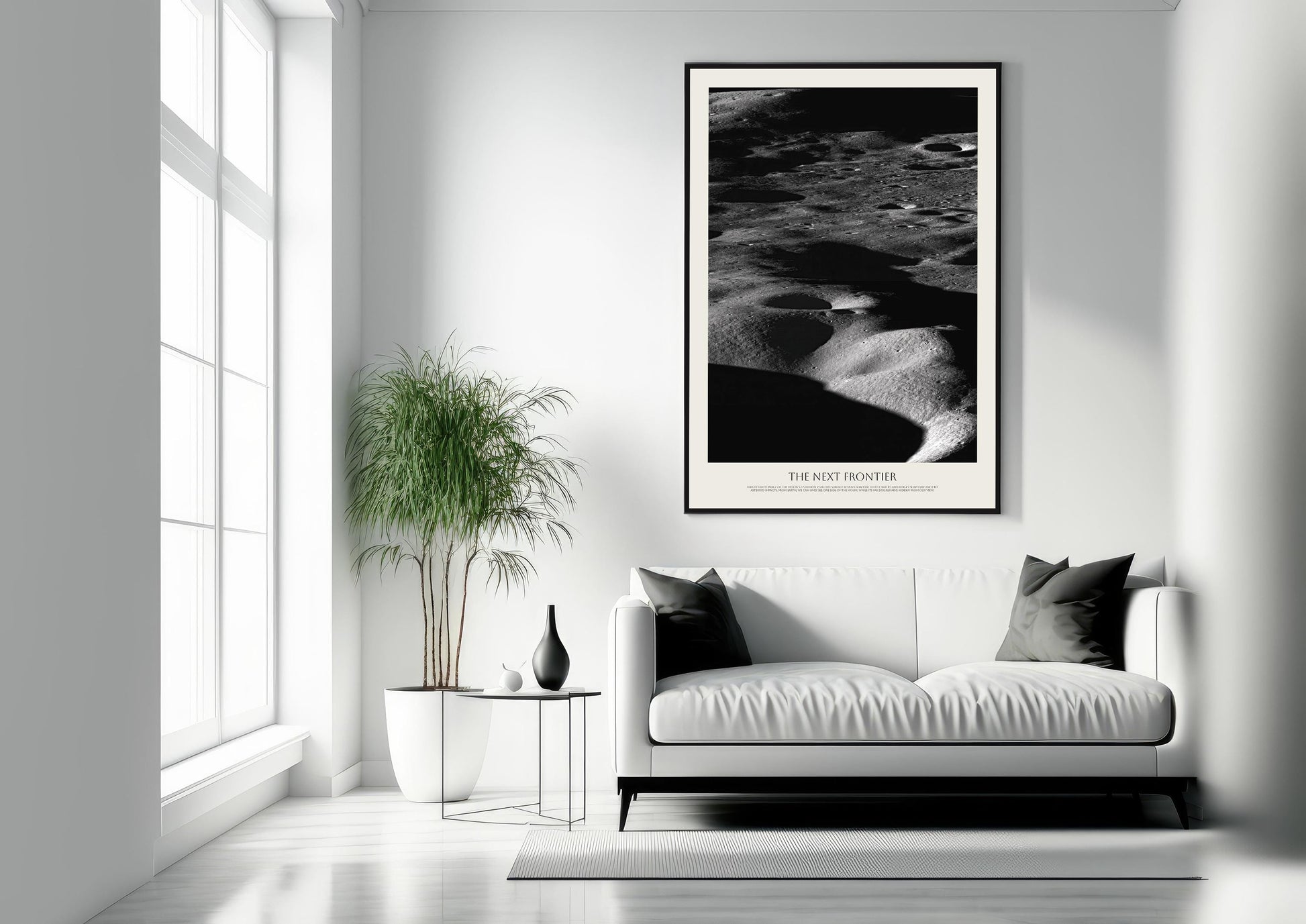 NASA Lunar Surface Art | Black and White Celestial Print | Astronomy Wall Art | Perfect Gift for Space Lovers
