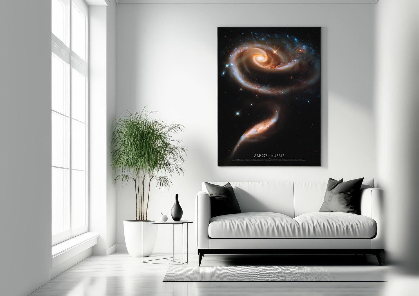 Galaxy Print Poster – ARP 273 Hubble Telescope NASA Space Wall Art Decor