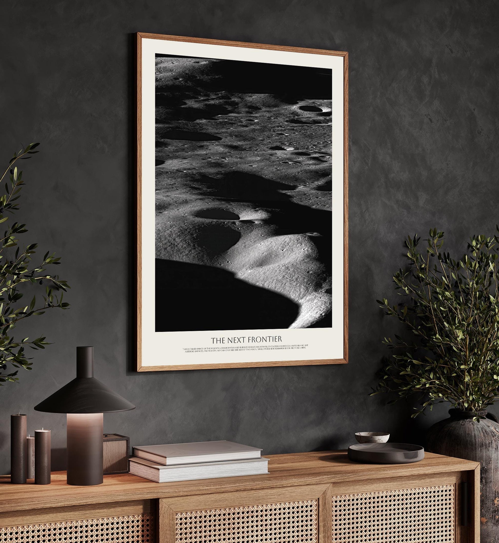 NASA Lunar Surface Art | Black and White Celestial Print | Astronomy Wall Art | Perfect Gift for Space Lovers