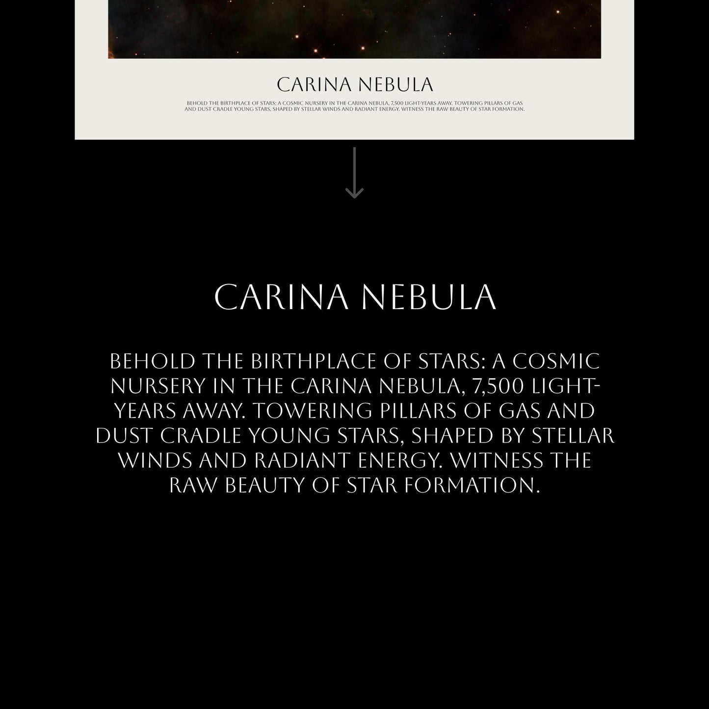 Carina Nebula Poster – NASA Space Print | Hubble Telescope Cosmic Nebula Art