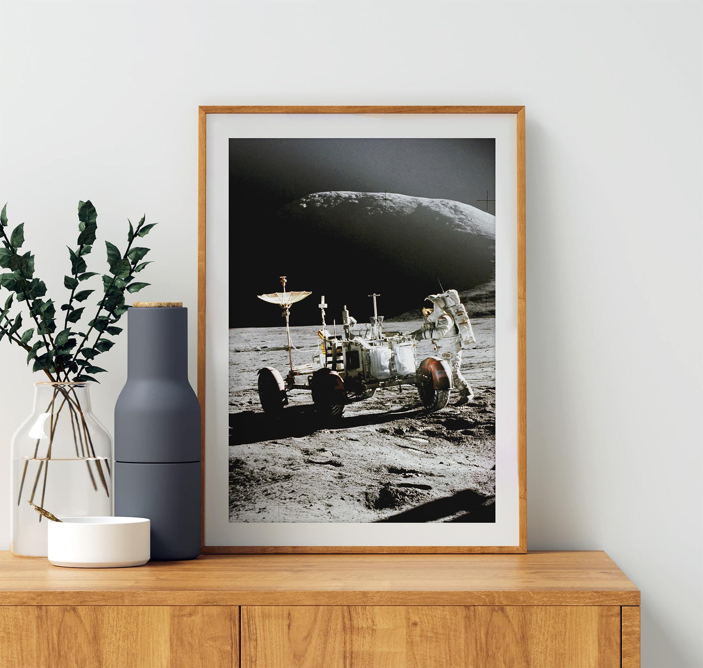 Apollo 17 Lunar Rover on Moon | NASA&#39;s Apollo Mission 1972 | Universe Wall art print | Space Exploration Art