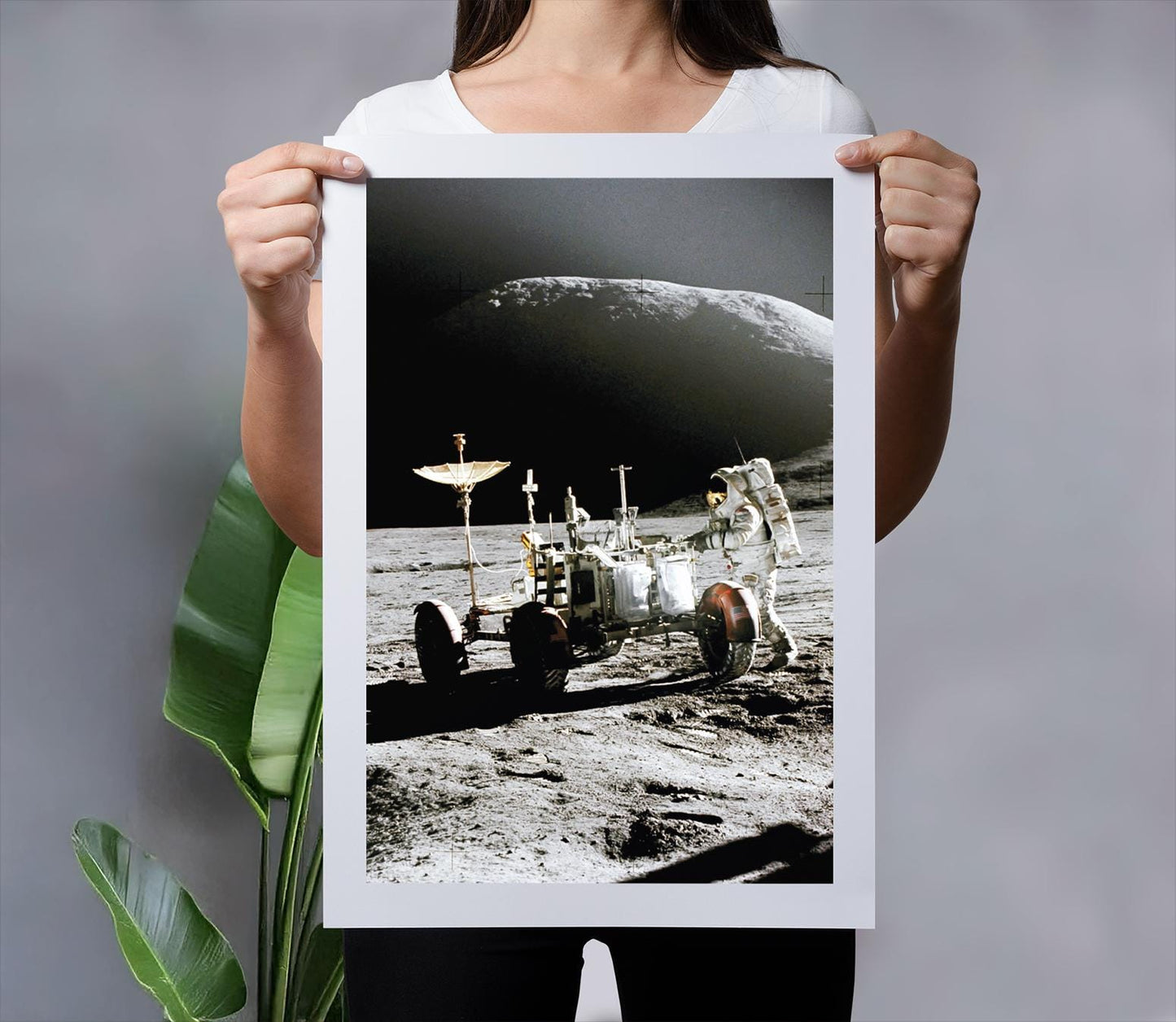 Apollo 17 Lunar Rover on Moon | NASA&#39;s Apollo Mission 1972 | Universe Wall art print | Space Exploration Art