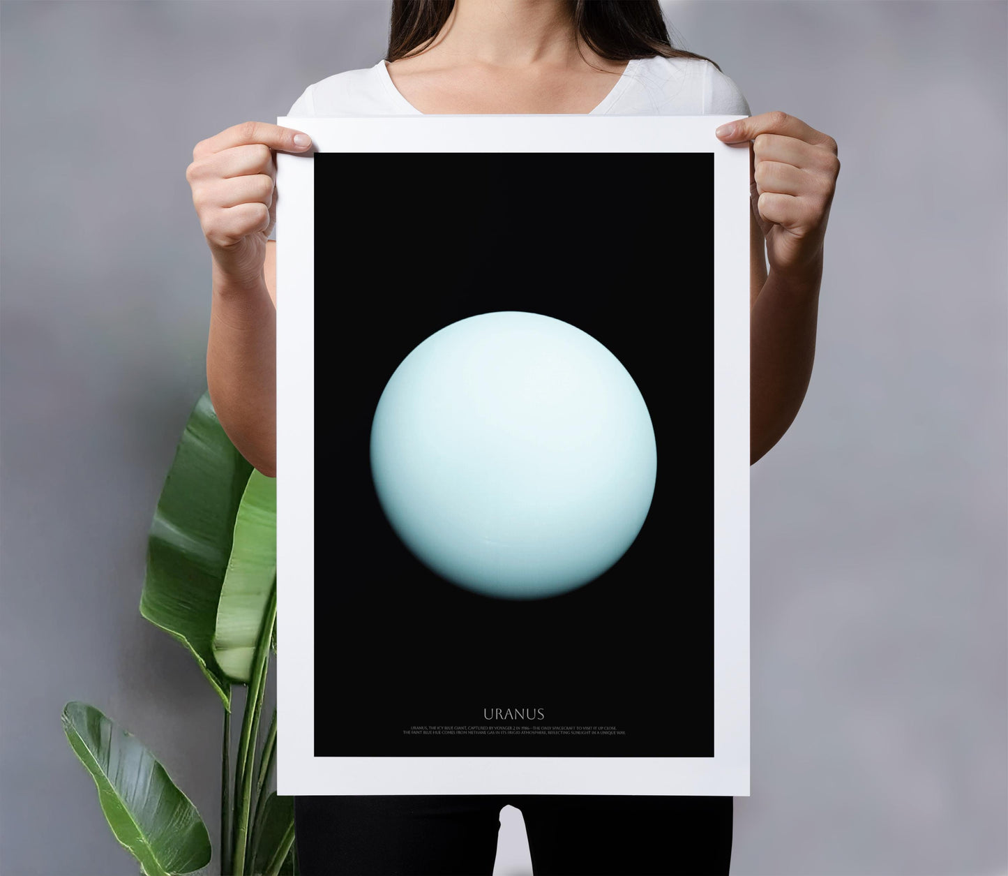 Uranus Planet Print - Ice Giant Art | Voyager 2 Space Wall Art Poster