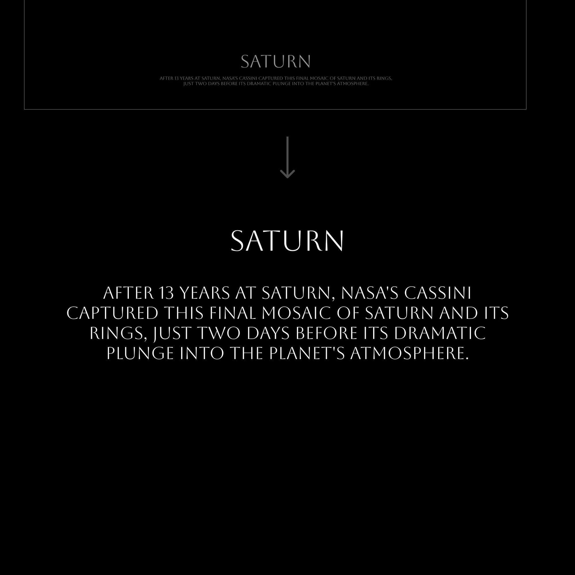 NASA Saturn Photograph by Cassini spacecraft - Saturn Space Print - Office Decor Wall Art Perfect for Dark Interior