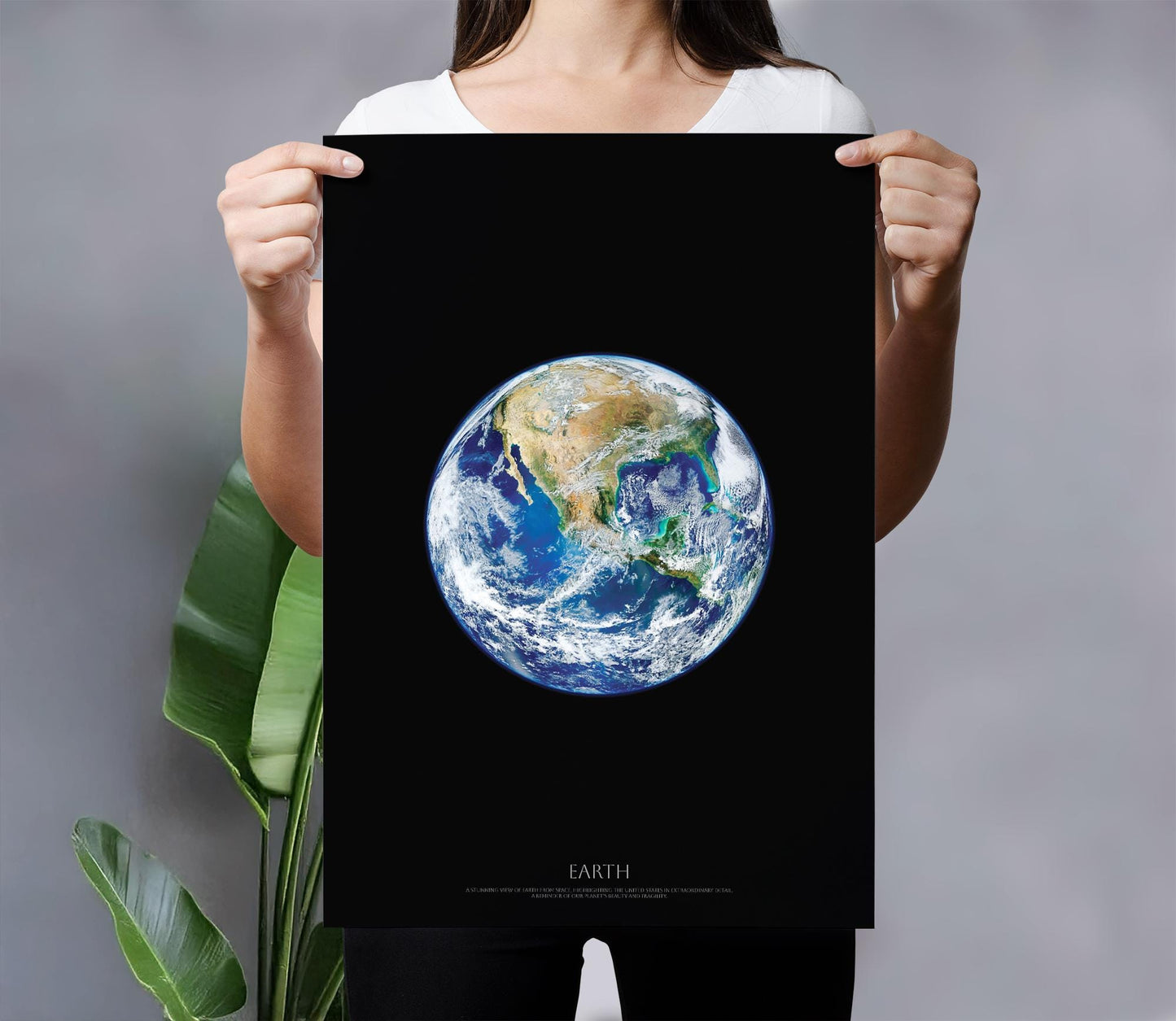 Earth from Space Poster | United States From Space | California USA | Blue Marble Wall Art | NASA Space Photography | Modern Home Decor