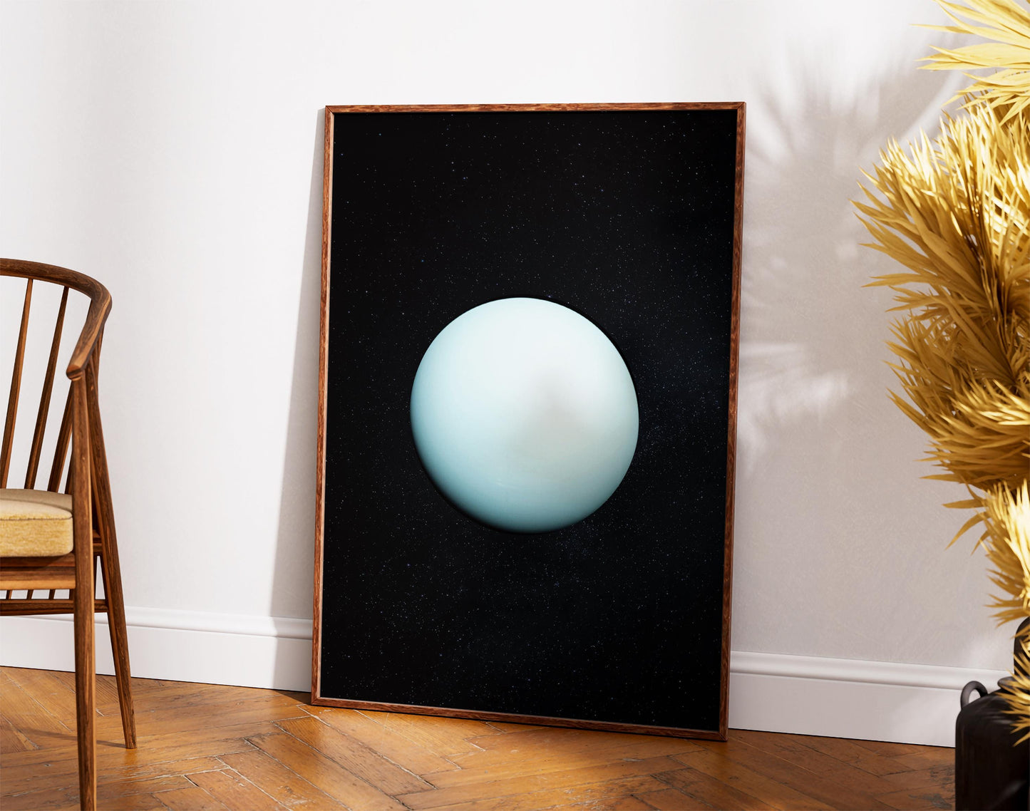 Uranus Planet Print: Pale Blue Ice Giant, Voyager 2 Space Art