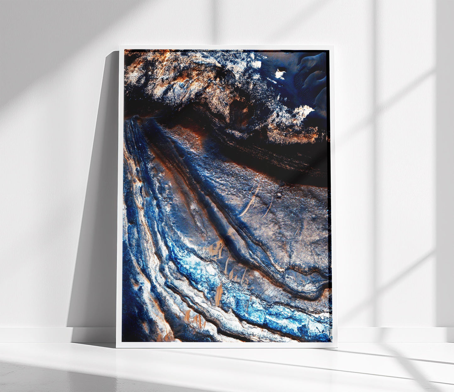 Mars Korolev Crater Print – Colorful NASA Space Art | Vibrant Martian Landscape Poster