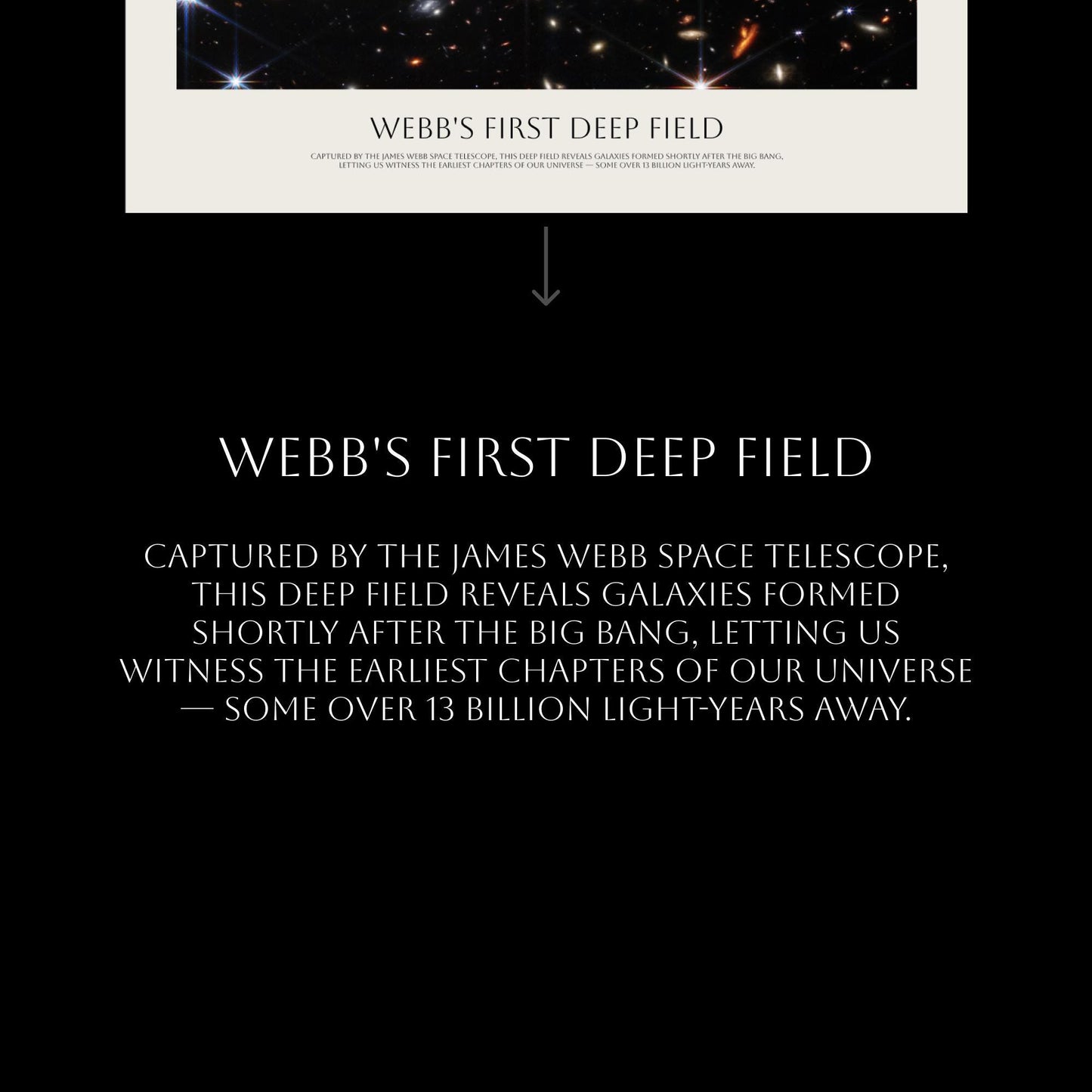James Webb Space Telescope Deep Field Print – Galaxy Wall Art With Pine Wood Frame