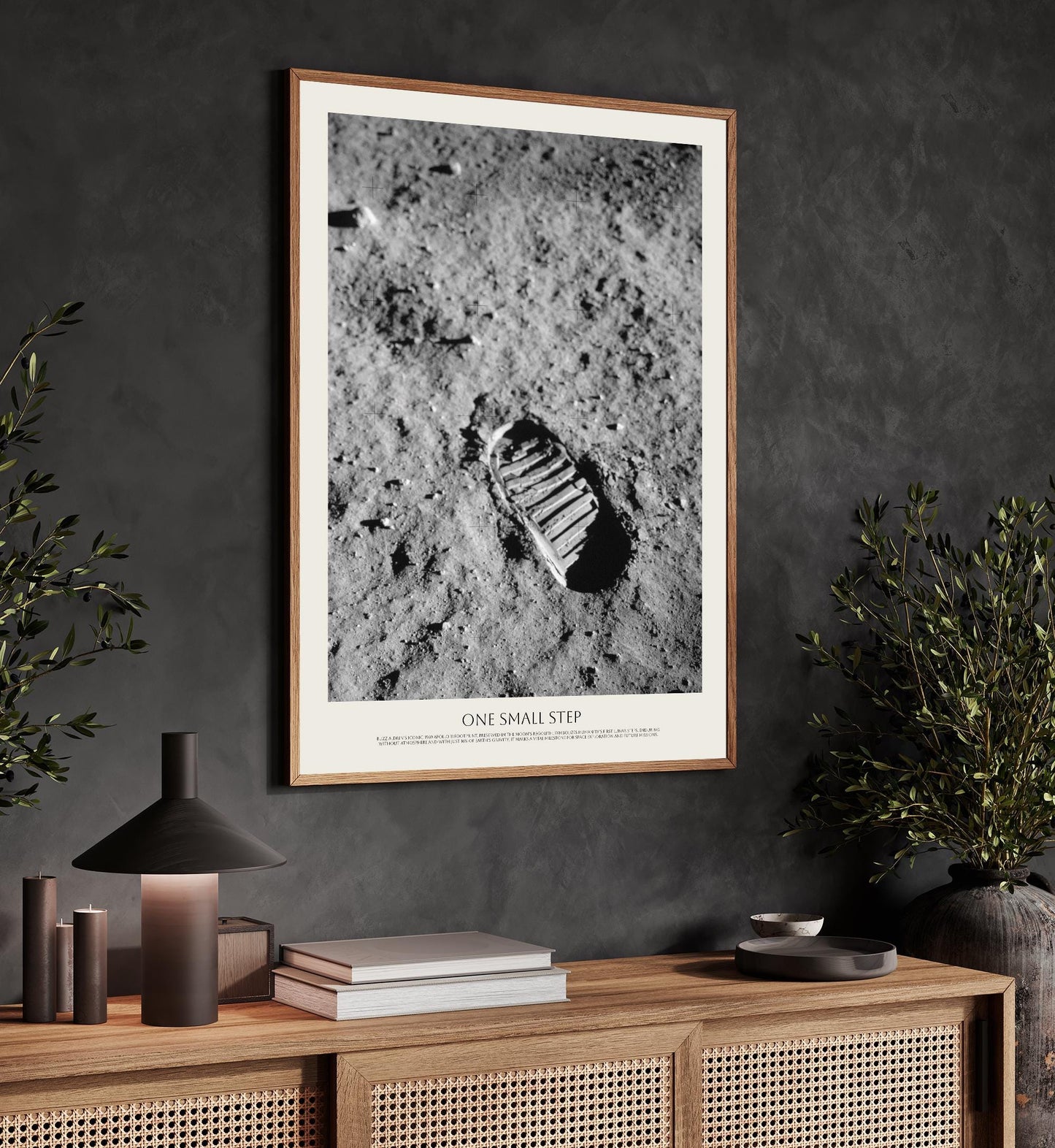Famous NASA Moon Footprint photo - First step on the moon poster - Boot footprint in lunar soil - NASA