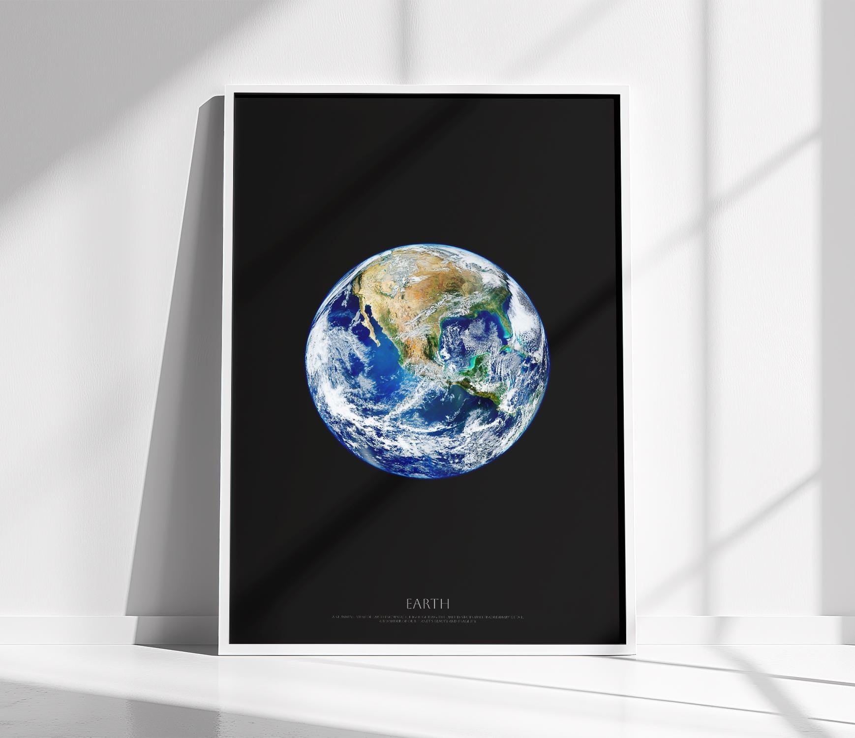 Earth from Space Poster | United States From Space | California USA | Blue Marble Wall Art | NASA Space Photography | Modern Home Decor