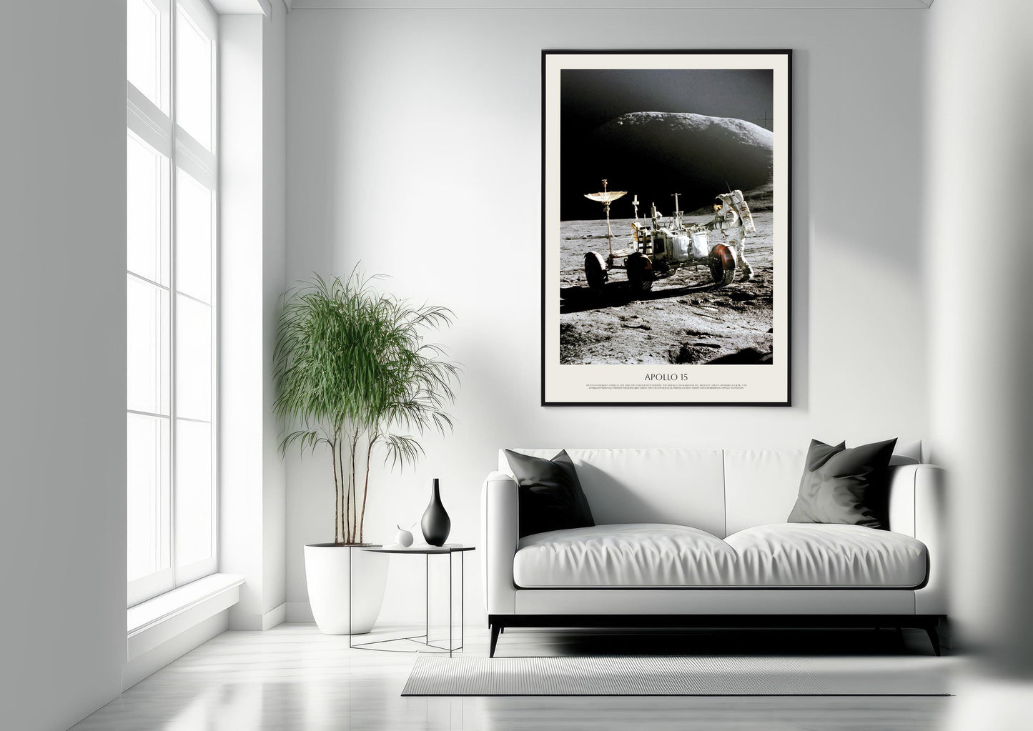 Apollo 15 Lunar Rover Moon Mission Print – NASA Space Exploration Art Poster