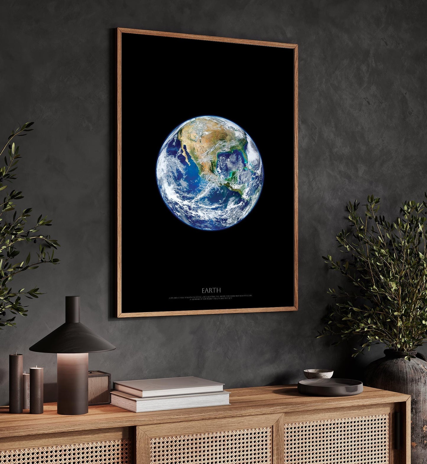 Earth from Space Poster | United States From Space | California USA | Blue Marble Wall Art | NASA Space Photography | Modern Home Decor