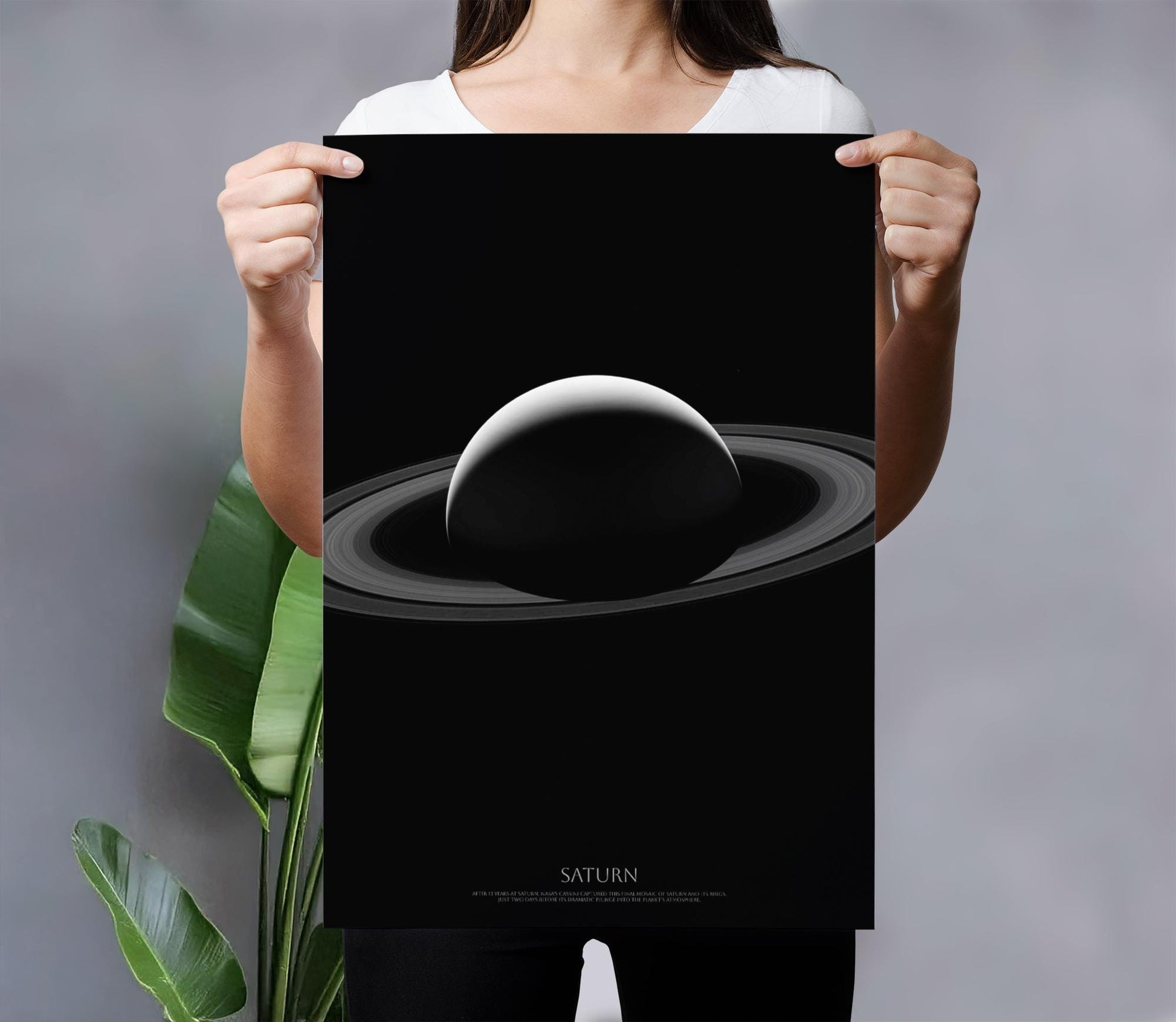 NASA Saturn Photograph by Cassini spacecraft - Saturn Space Print - Office Decor Wall Art Perfect for Dark Interior