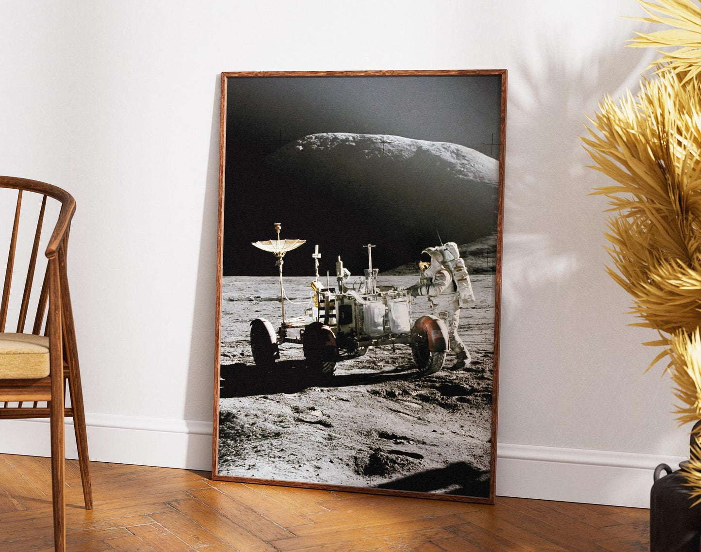 Apollo 17 Lunar Rover on Moon | NASA&#39;s Apollo Mission 1972 | Universe Wall art print | Space Exploration Art