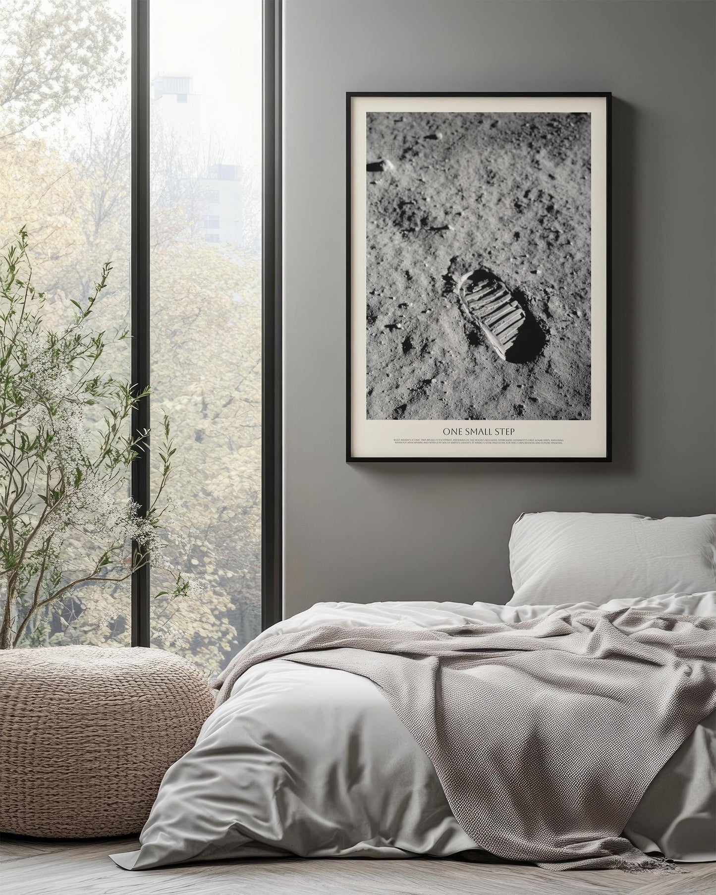 Famous NASA Moon Footprint photo - First step on the moon poster - Boot footprint in lunar soil - NASA